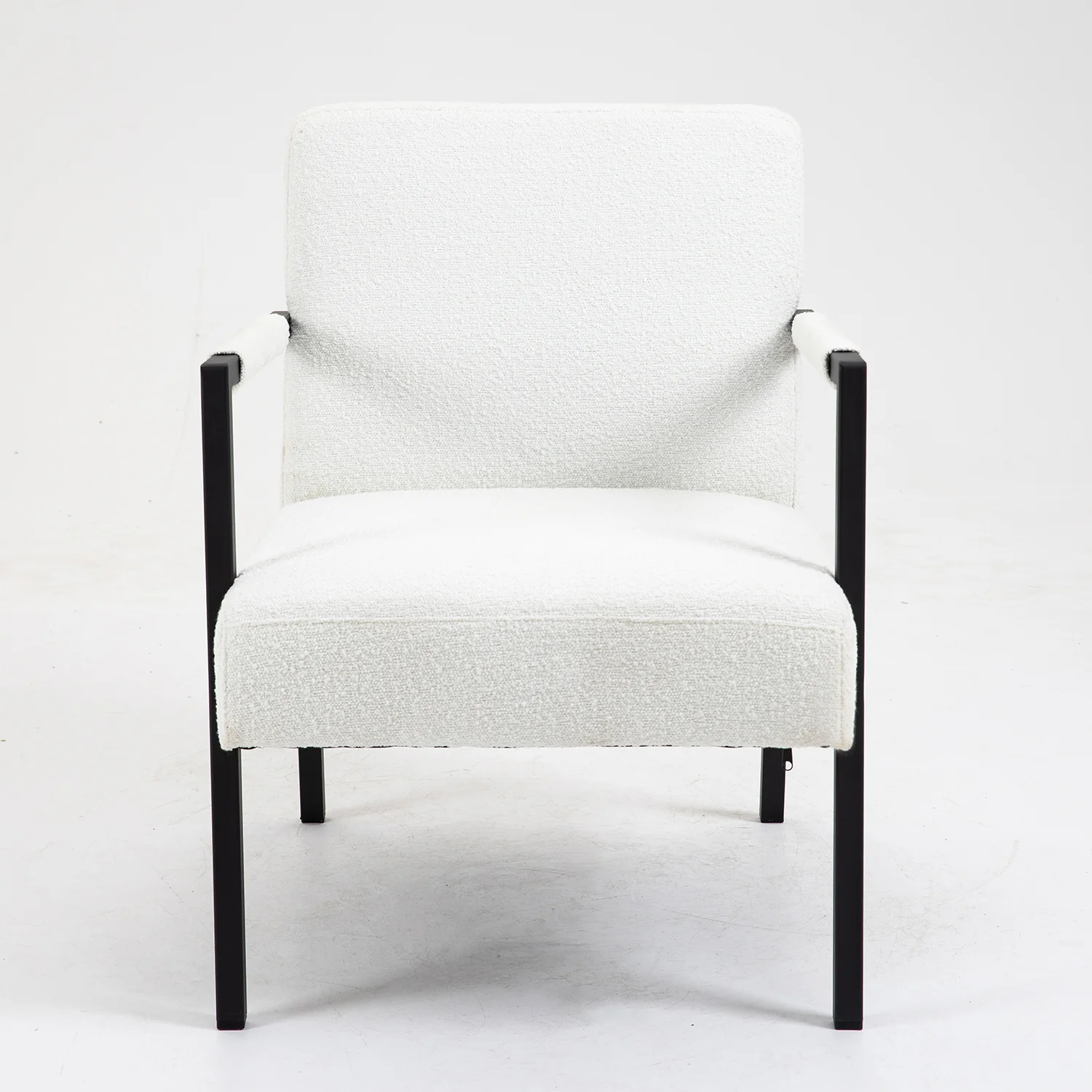 Hatton Steel Frame Boucle Accent Chair (White) - Image 7