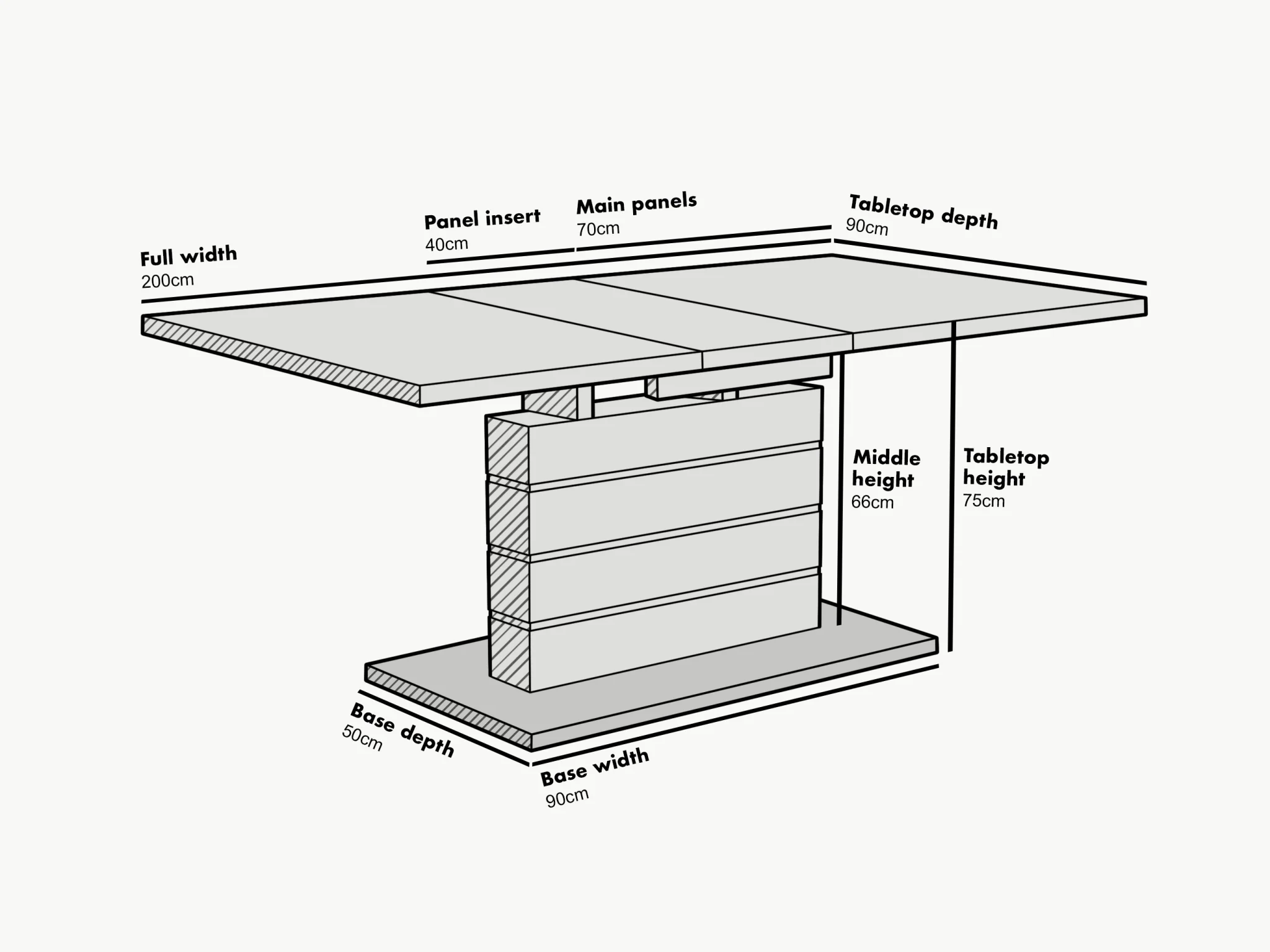 Hayne High Gloss White Extending Dining Table 6 to 8 Seater - Image 5