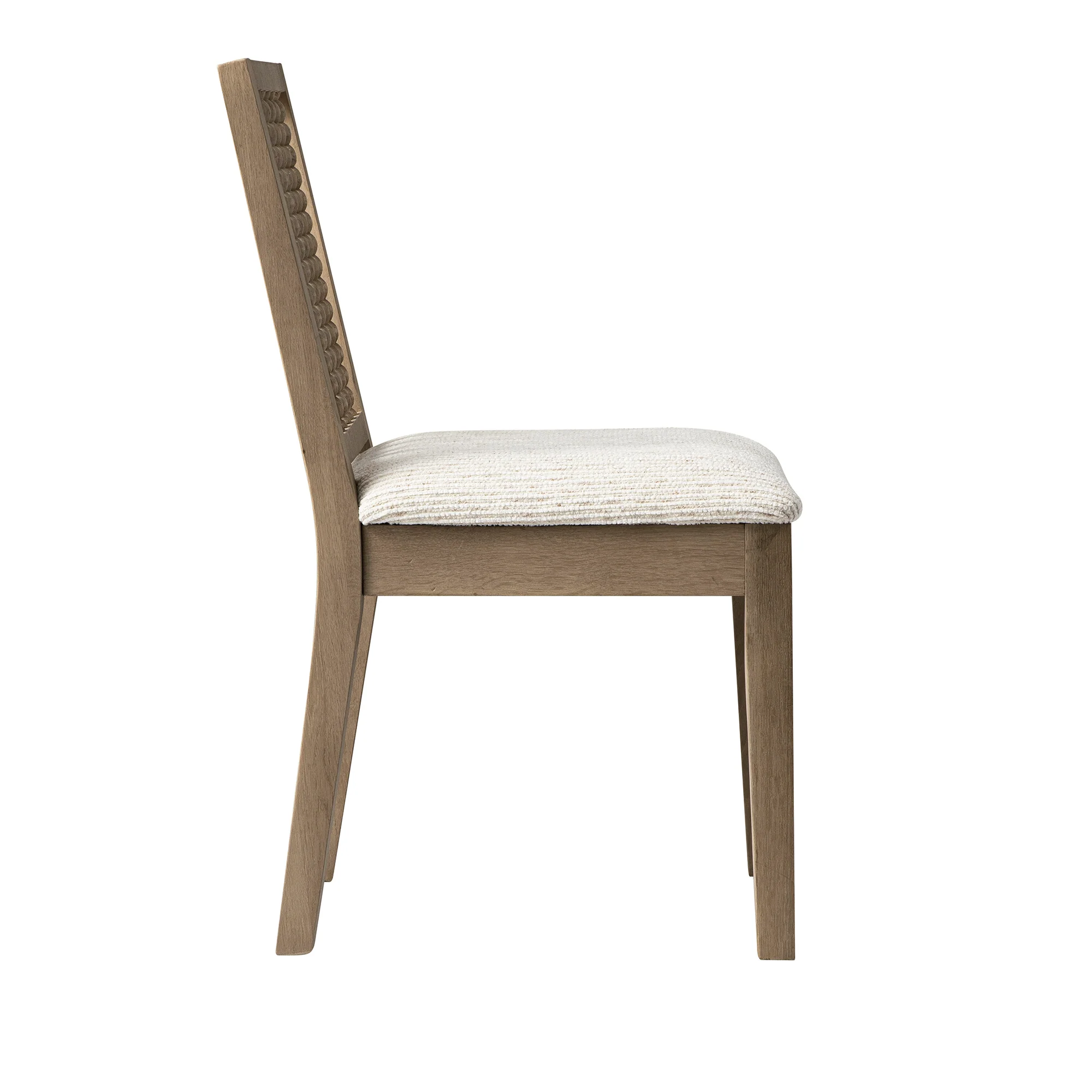 Hemingford Set of 2 Beige Textured Fabric Bobbin Spindle Washed Oak Dining Chairs - Image 8