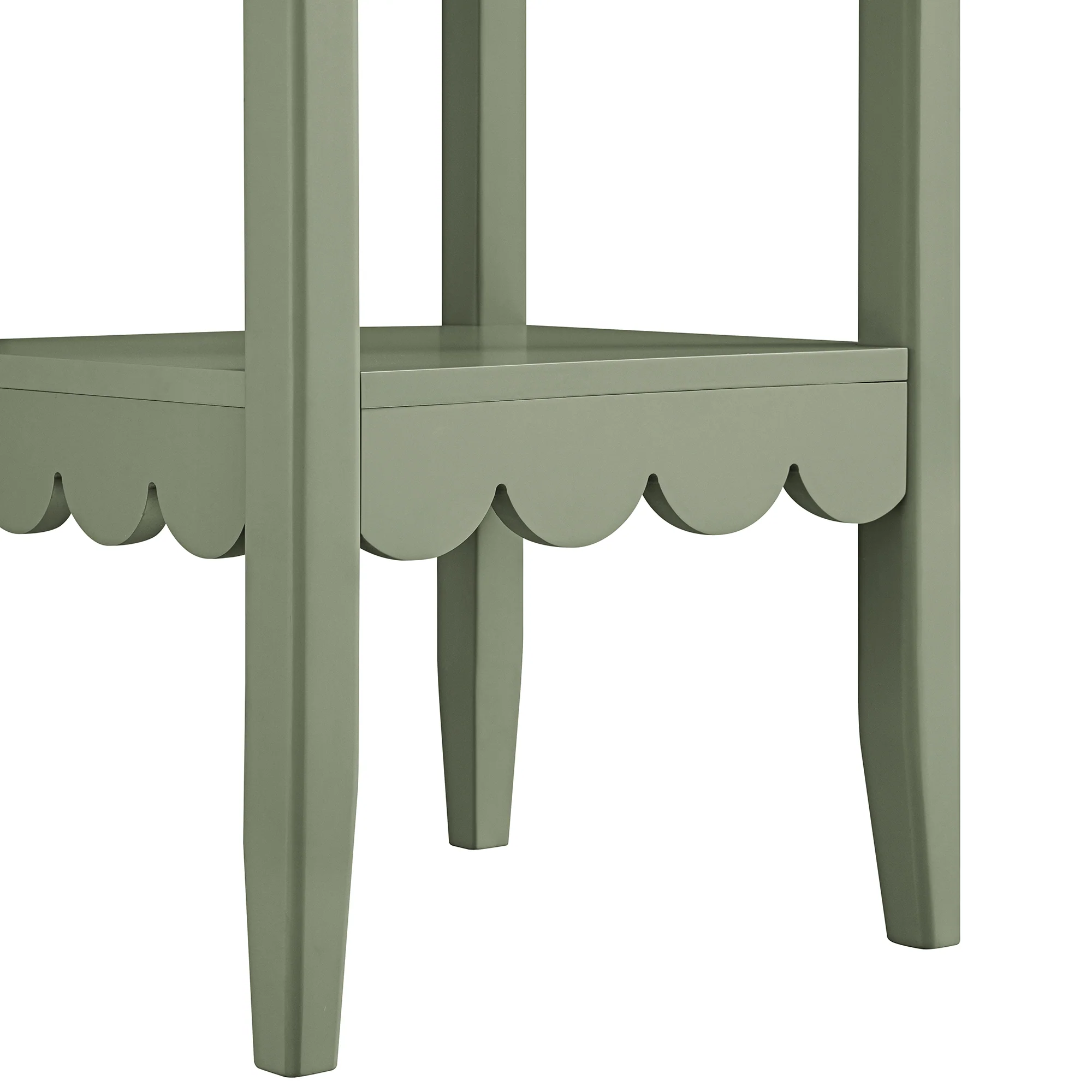 Henley Scalloped Edge Side Table, Sage Green - Image 11