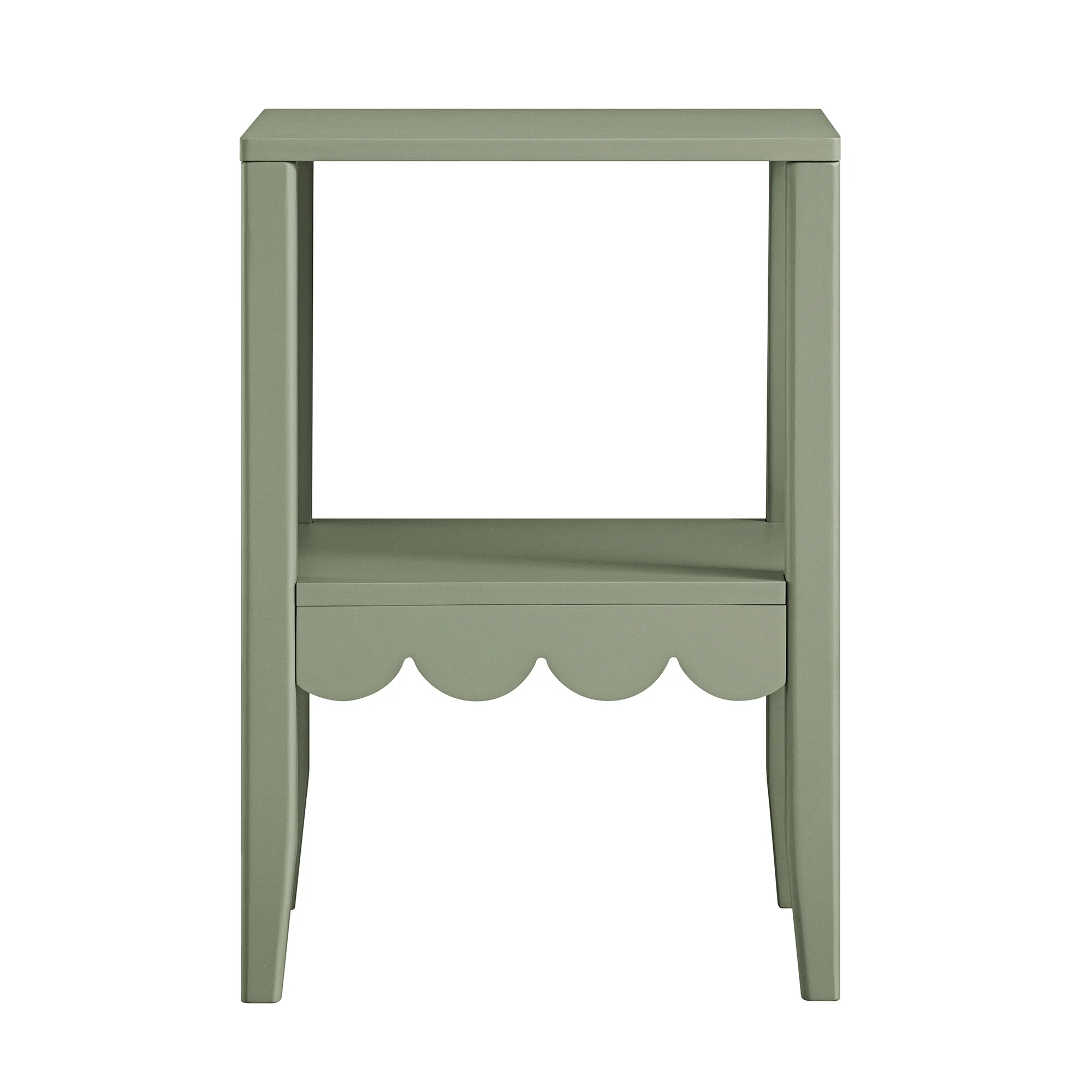 Henley Scalloped Edge Side Table, Sage Green - Image 5