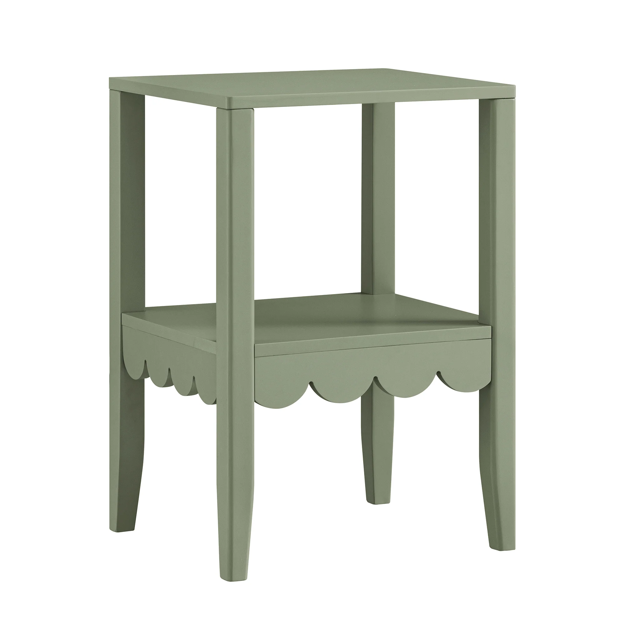 Henley Scalloped Edge Side Table, Sage Green - Image 6