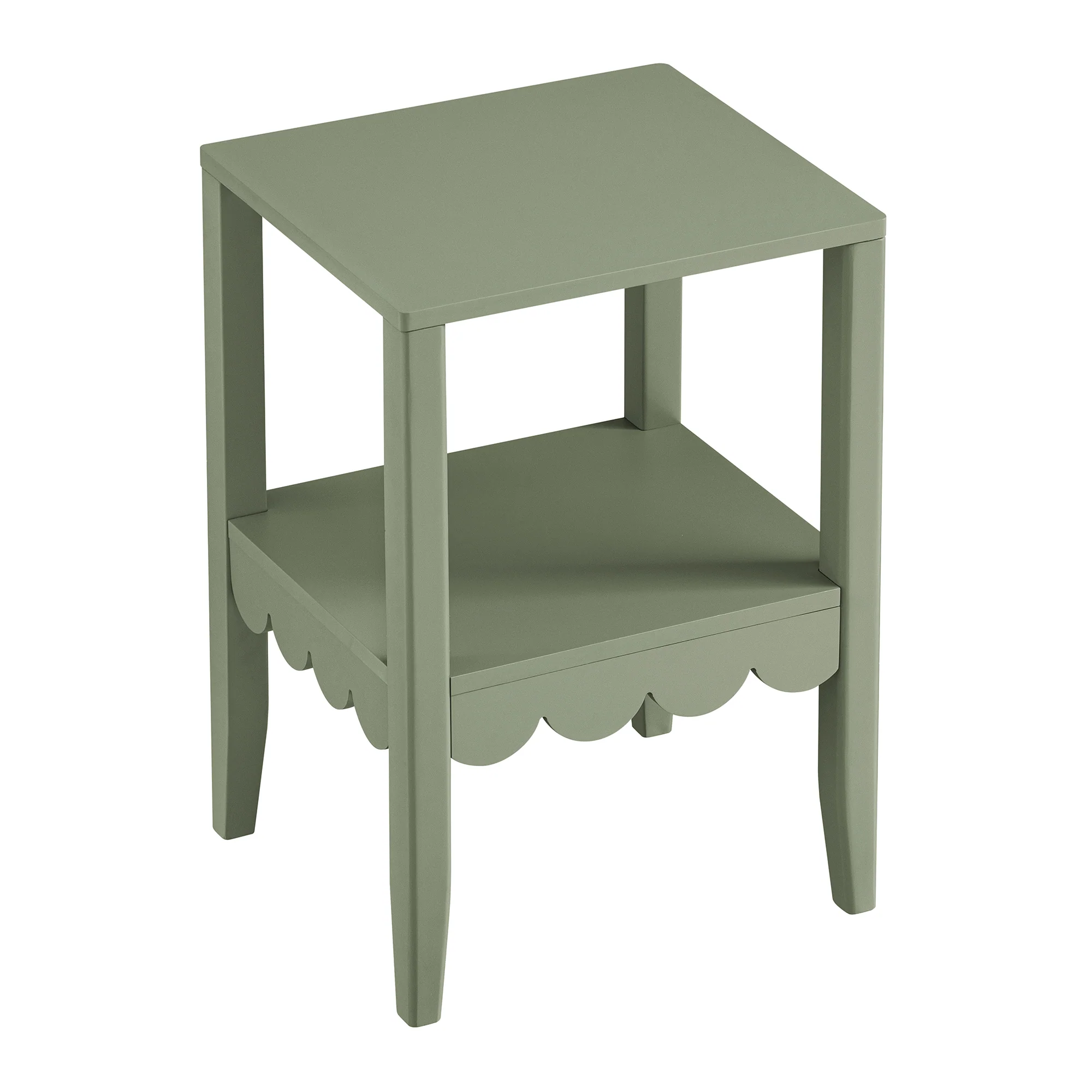 Henley Scalloped Edge Side Table, Sage Green - Image 8