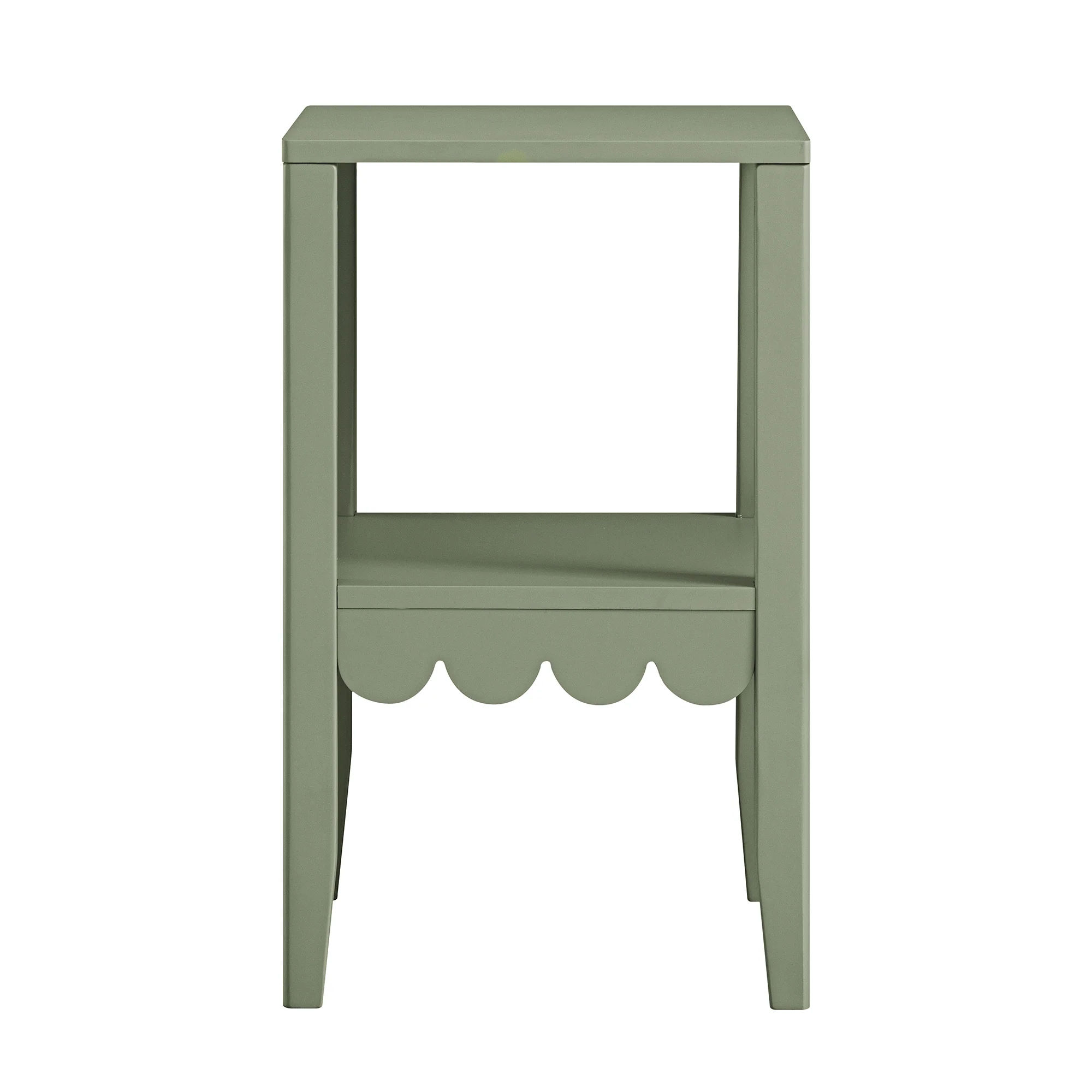 Henley Scalloped Edge Side Table, Sage Green - Image 9