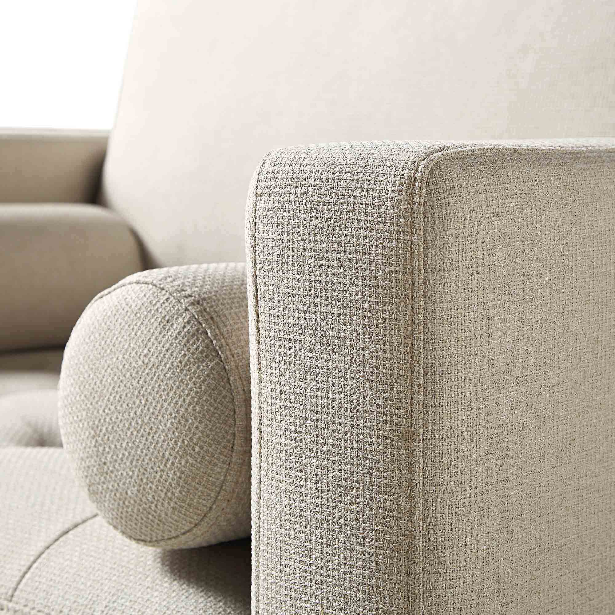 Henrietta Armchair, Beige Woven Fabric - Image 10