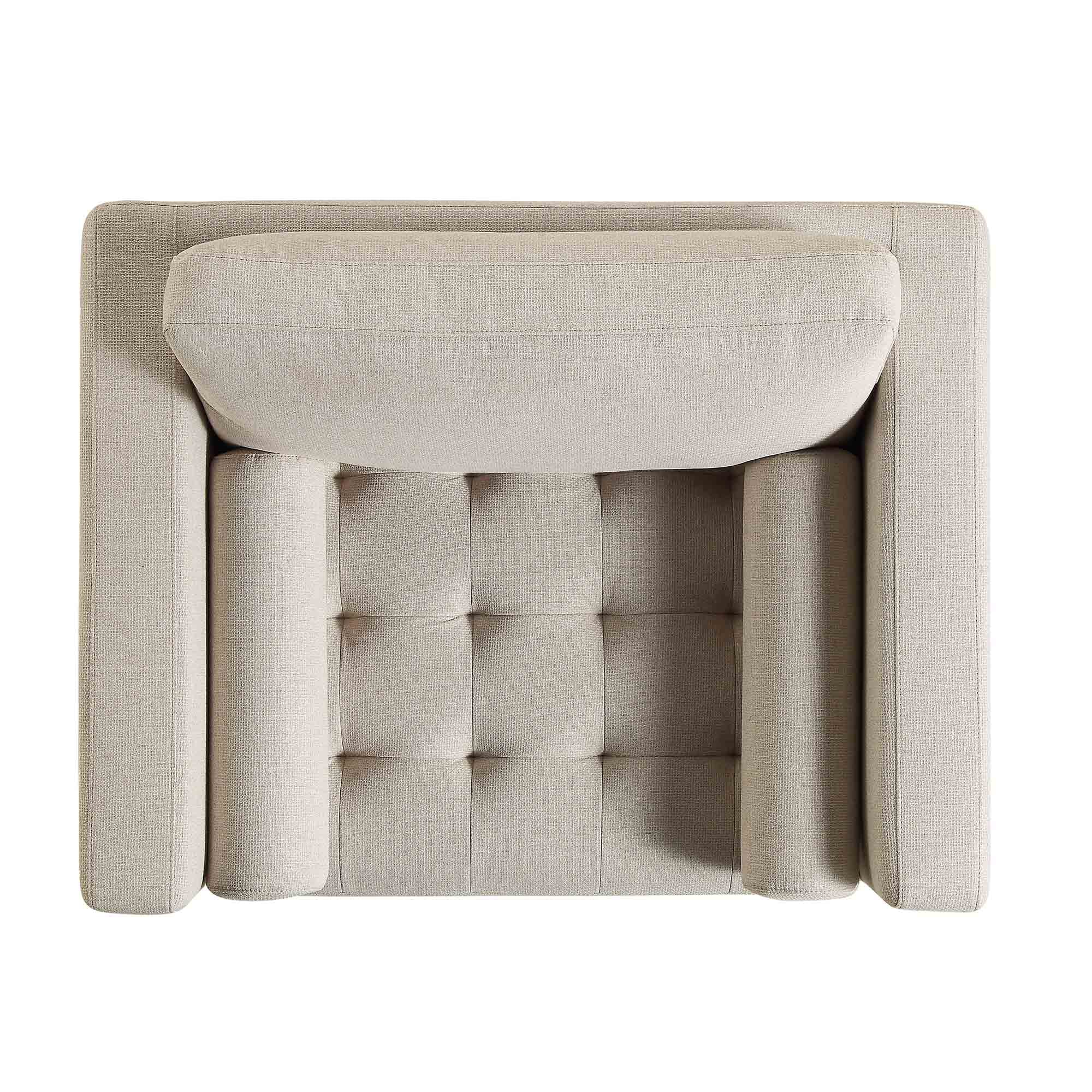 Henrietta Armchair, Beige Woven Fabric - Image 7