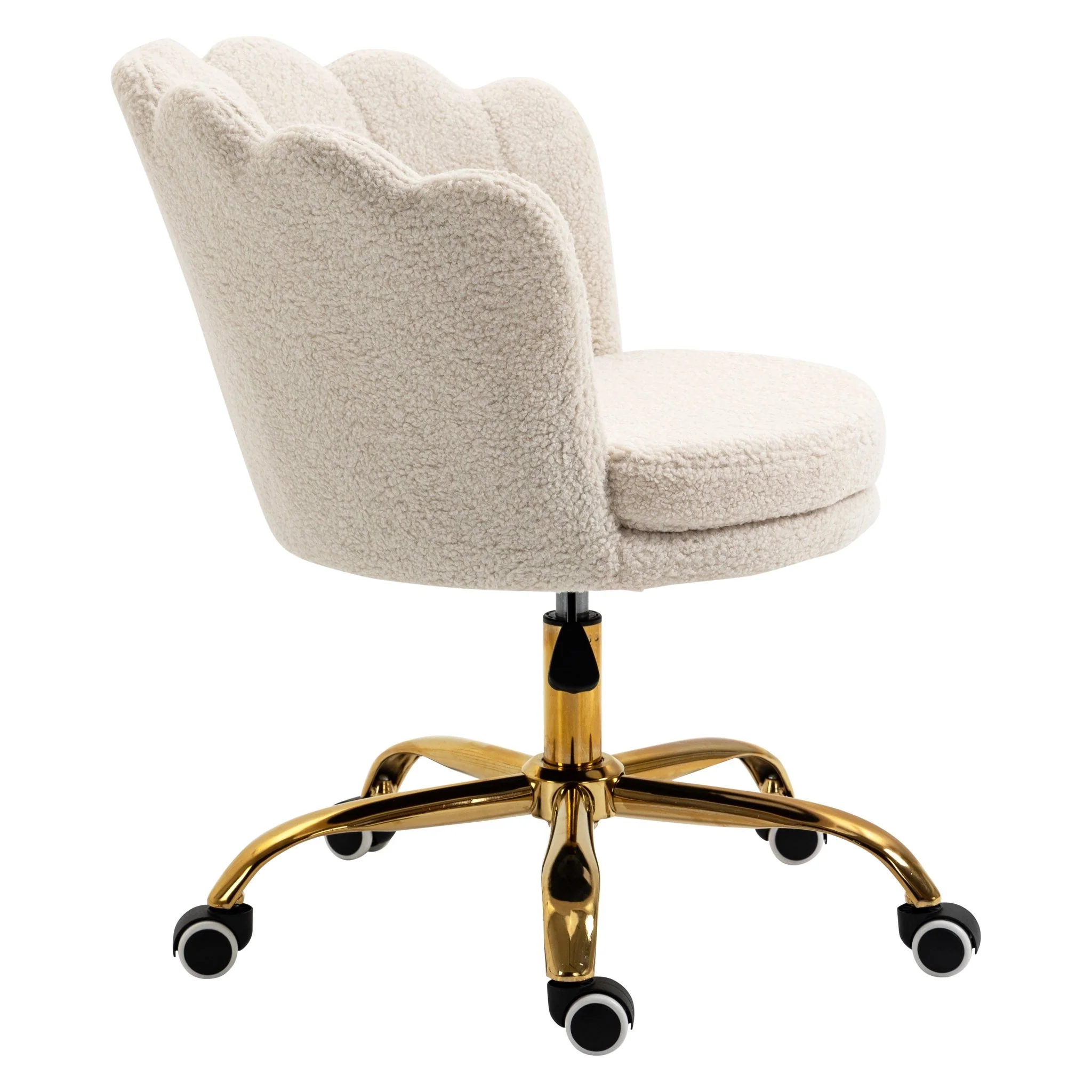 Hepburn Scalloped Swivel Chair (Ecru Boucle) - Image 4