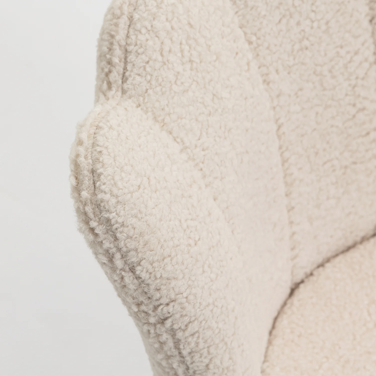 Hepburn Scalloped Swivel Chair (Ecru Boucle) - Image 9