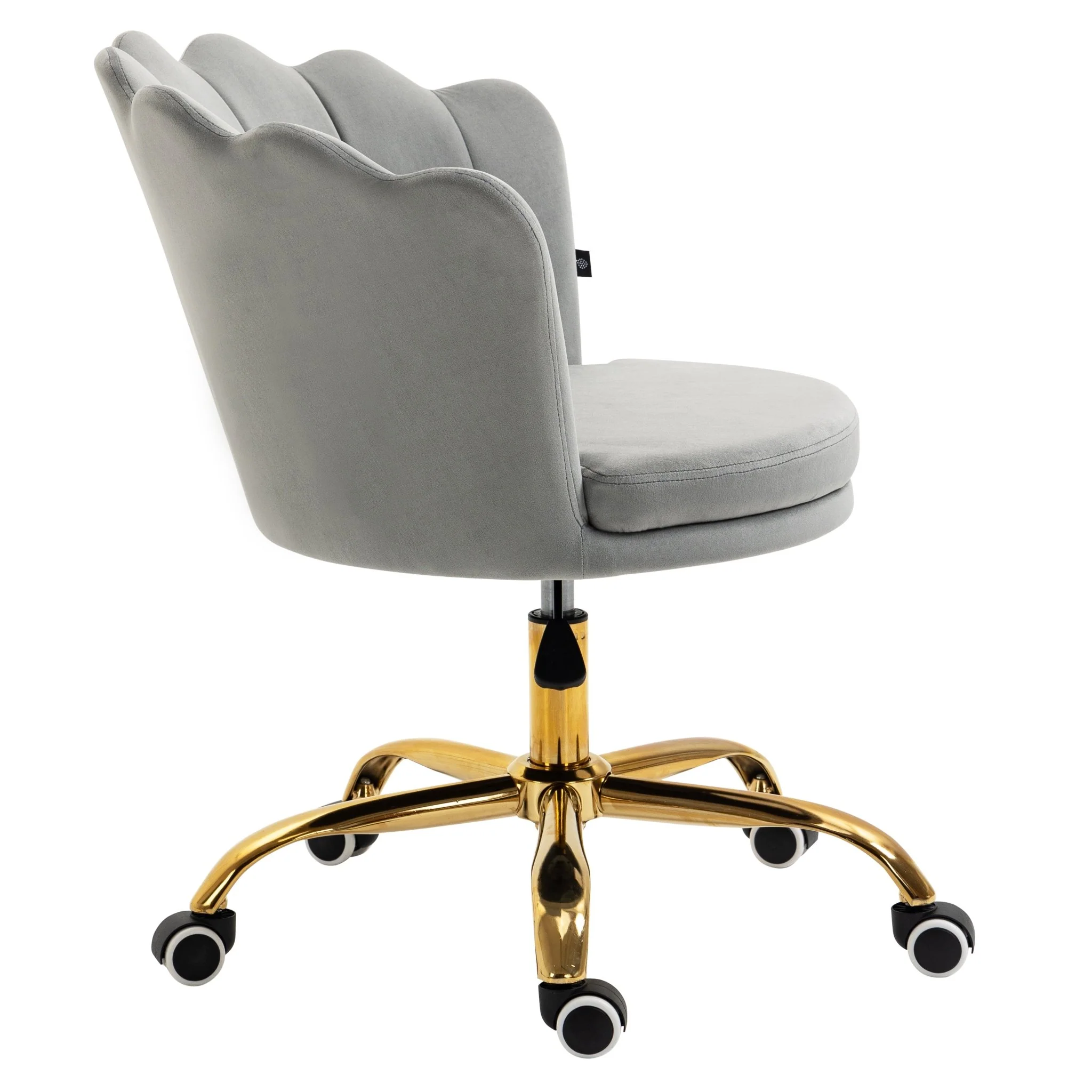 Hepburn Scalloped Swivel Chair (Grey Velvet) - Image 4