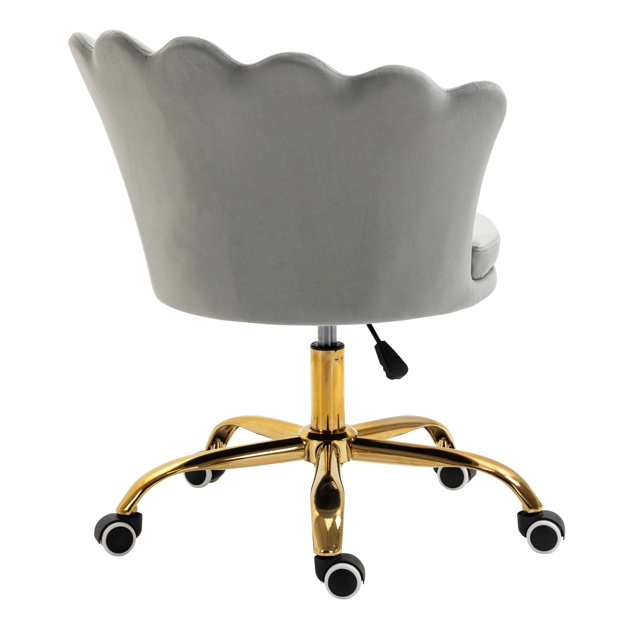 Hepburn Scalloped Swivel Chair (Grey Velvet) - Image 5