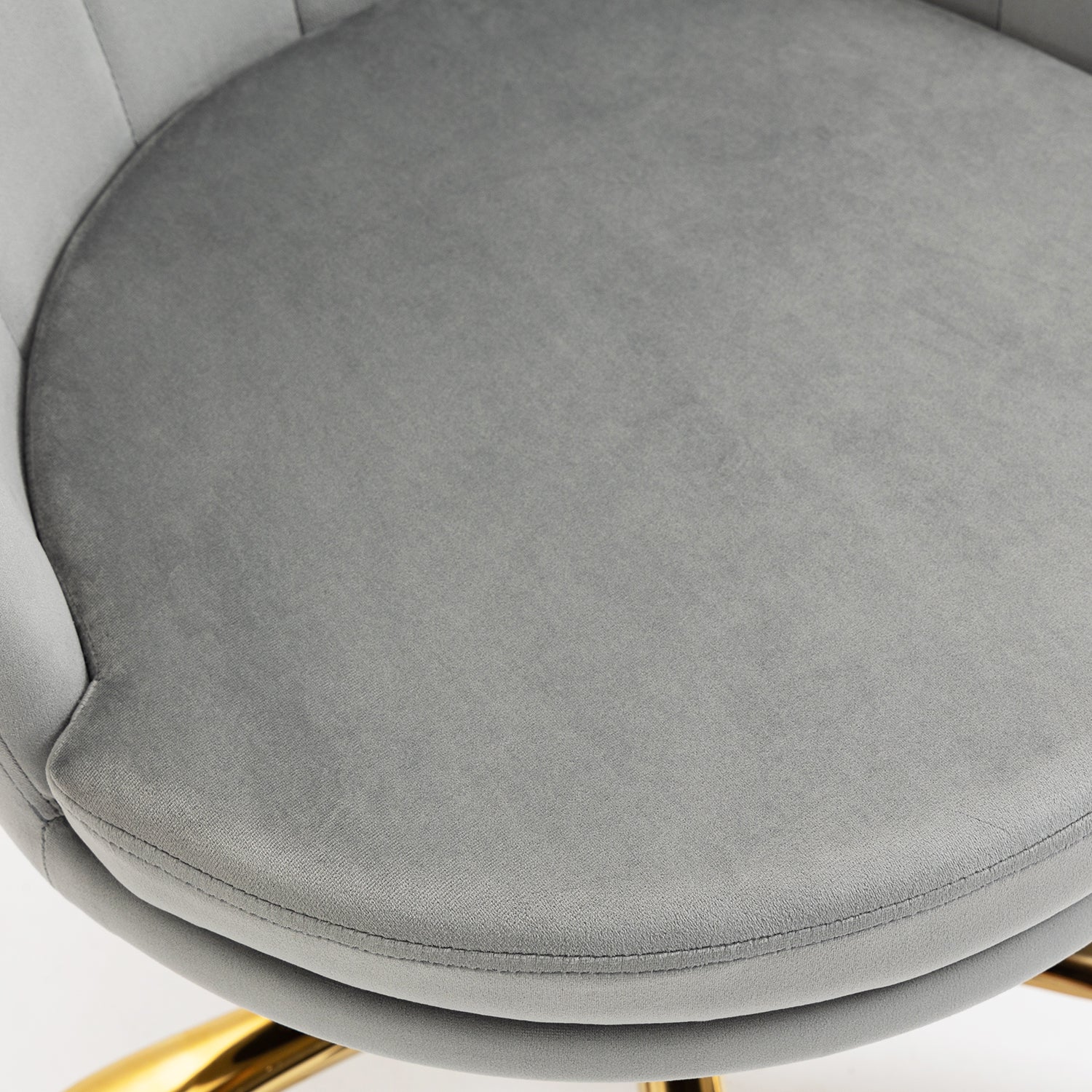 Hepburn Scalloped Swivel Chair (Grey Velvet) - Image 8