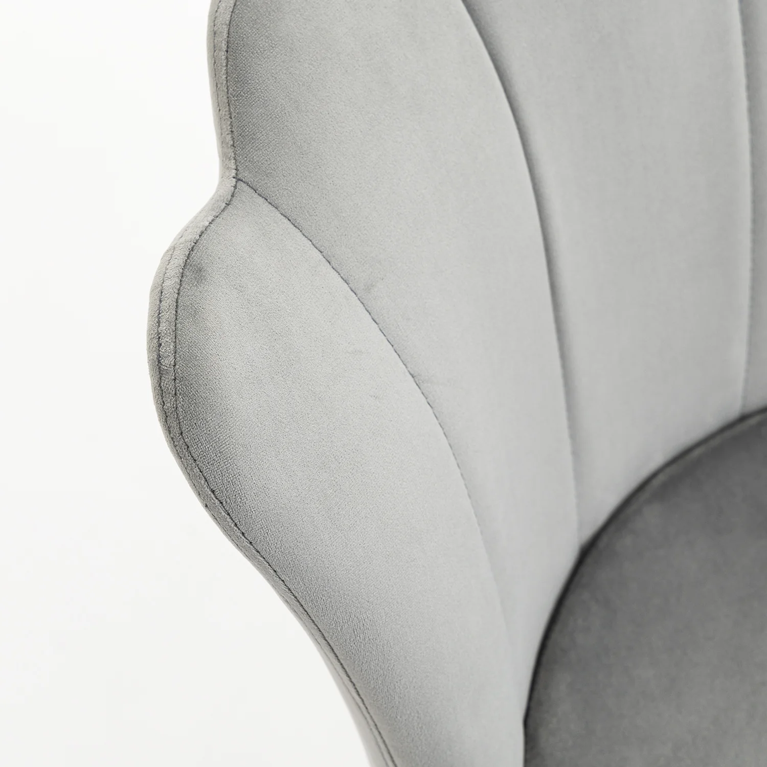 Hepburn Scalloped Swivel Chair (Grey Velvet) - Image 9