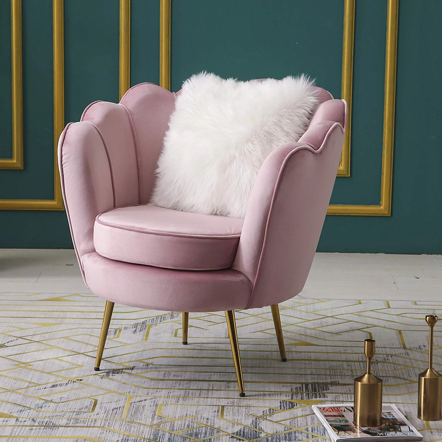 Hepburn Accent Chair in Pink Velvet - Image 3