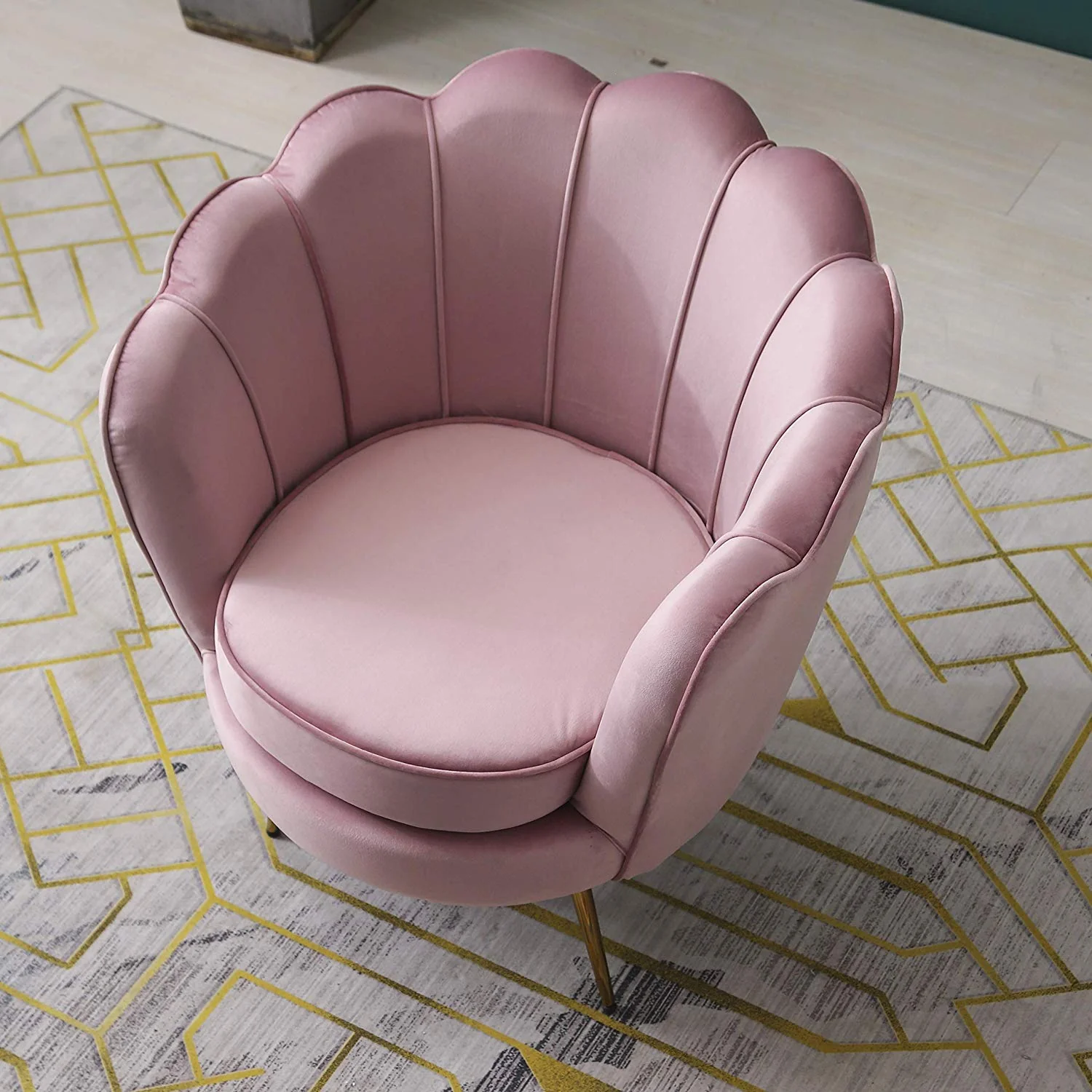 Hepburn Accent Chair in Pink Velvet - Image 4