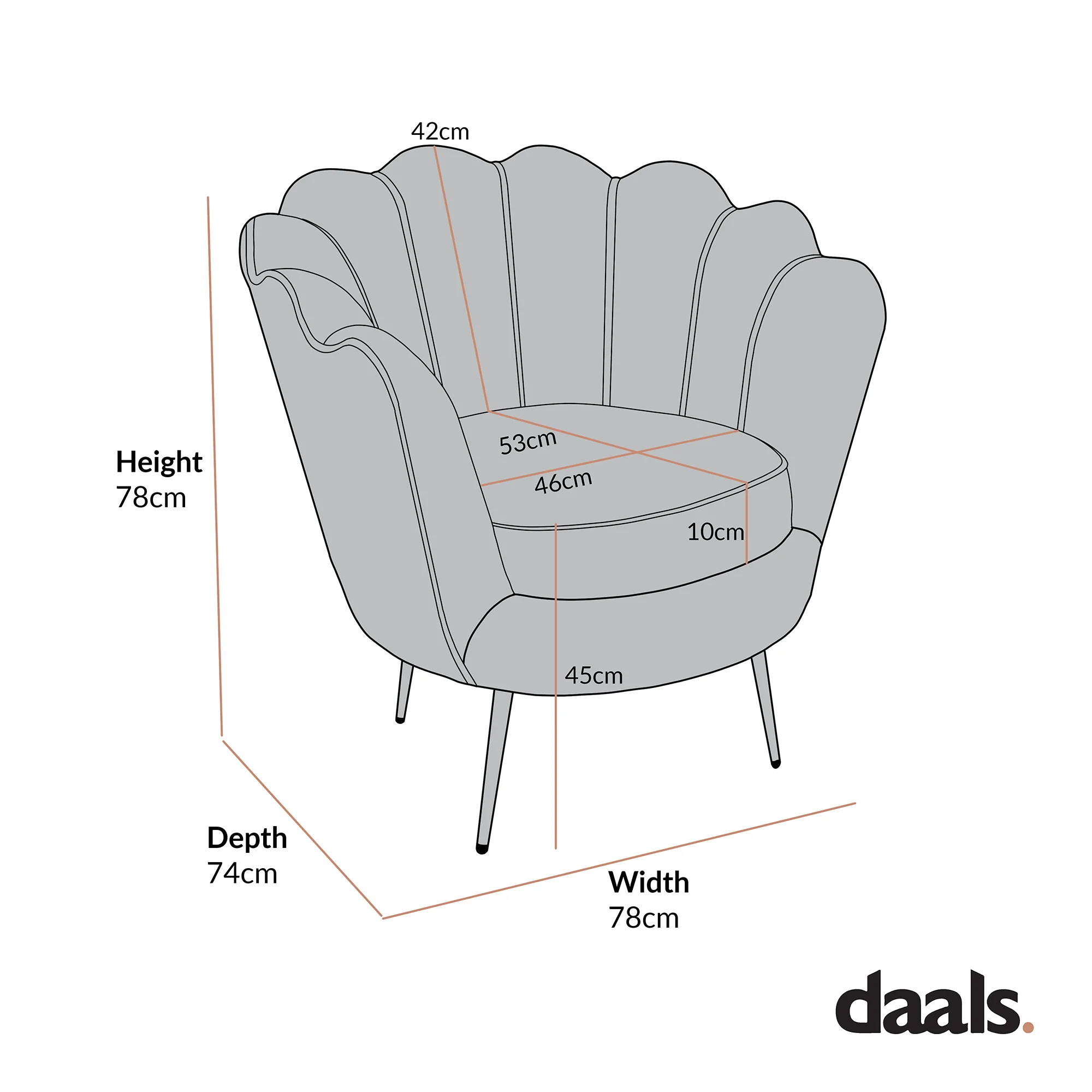 Hepburn Accent Chair in Pink Velvet - Image 7