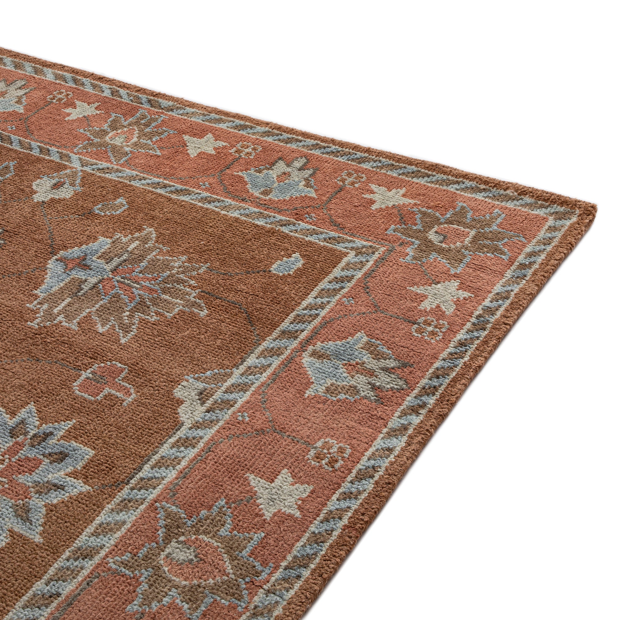 Premium Hand-Knotted Heritage Collection Florentine Rose New Zealand Wool Rug - Image 5