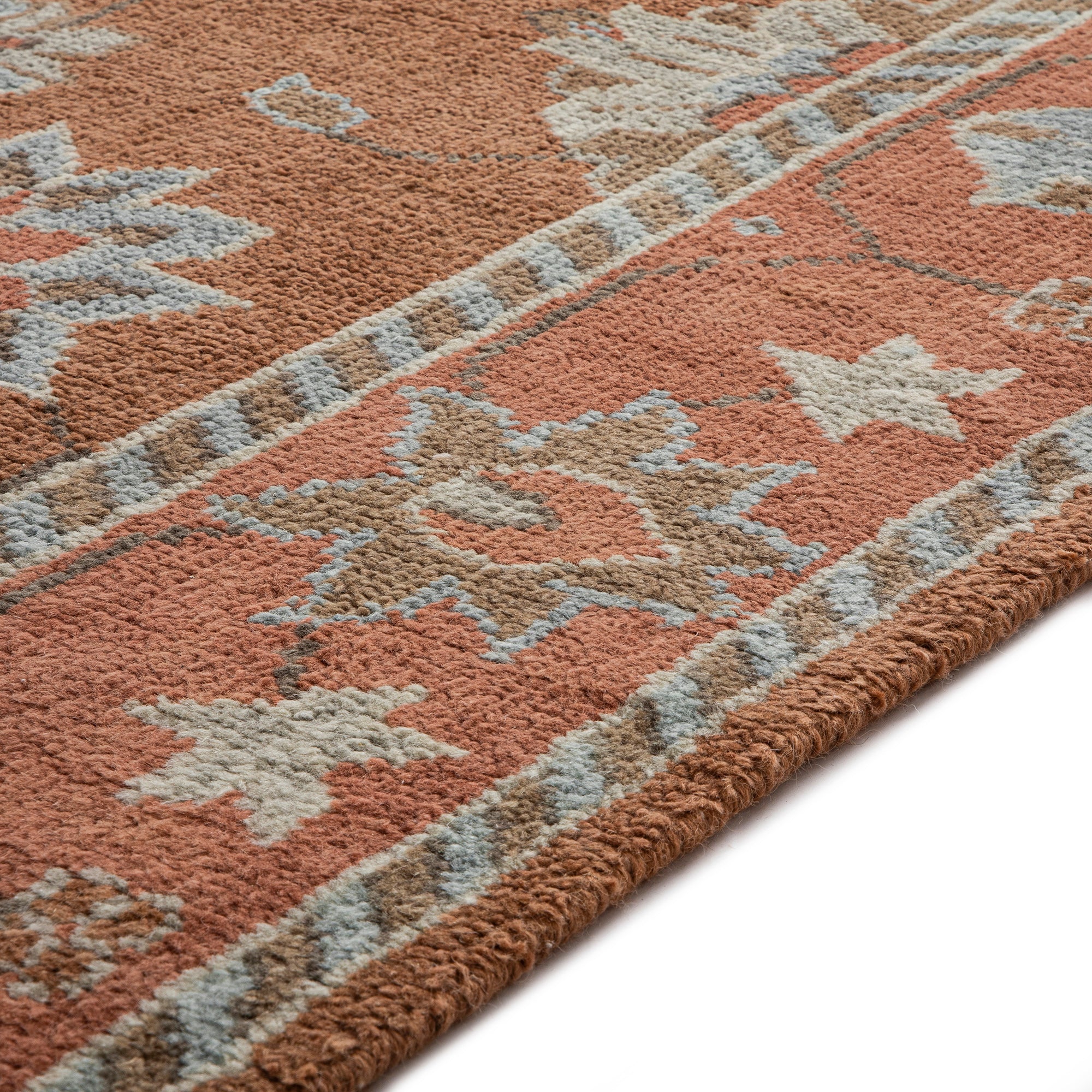 Premium Hand-Knotted Heritage Collection Florentine Rose New Zealand Wool Rug - Image 6