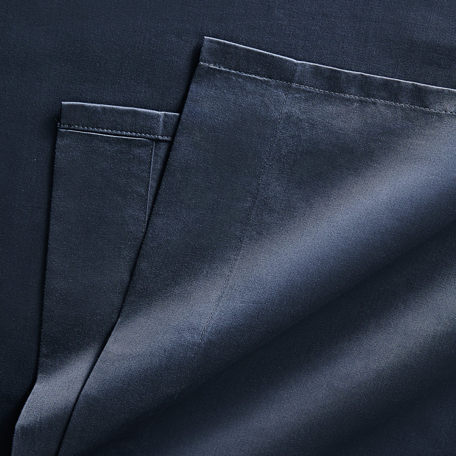 Hotel Collection 600 Thread Count Cotton Sateen Flat Sheet - Navy - Image 3