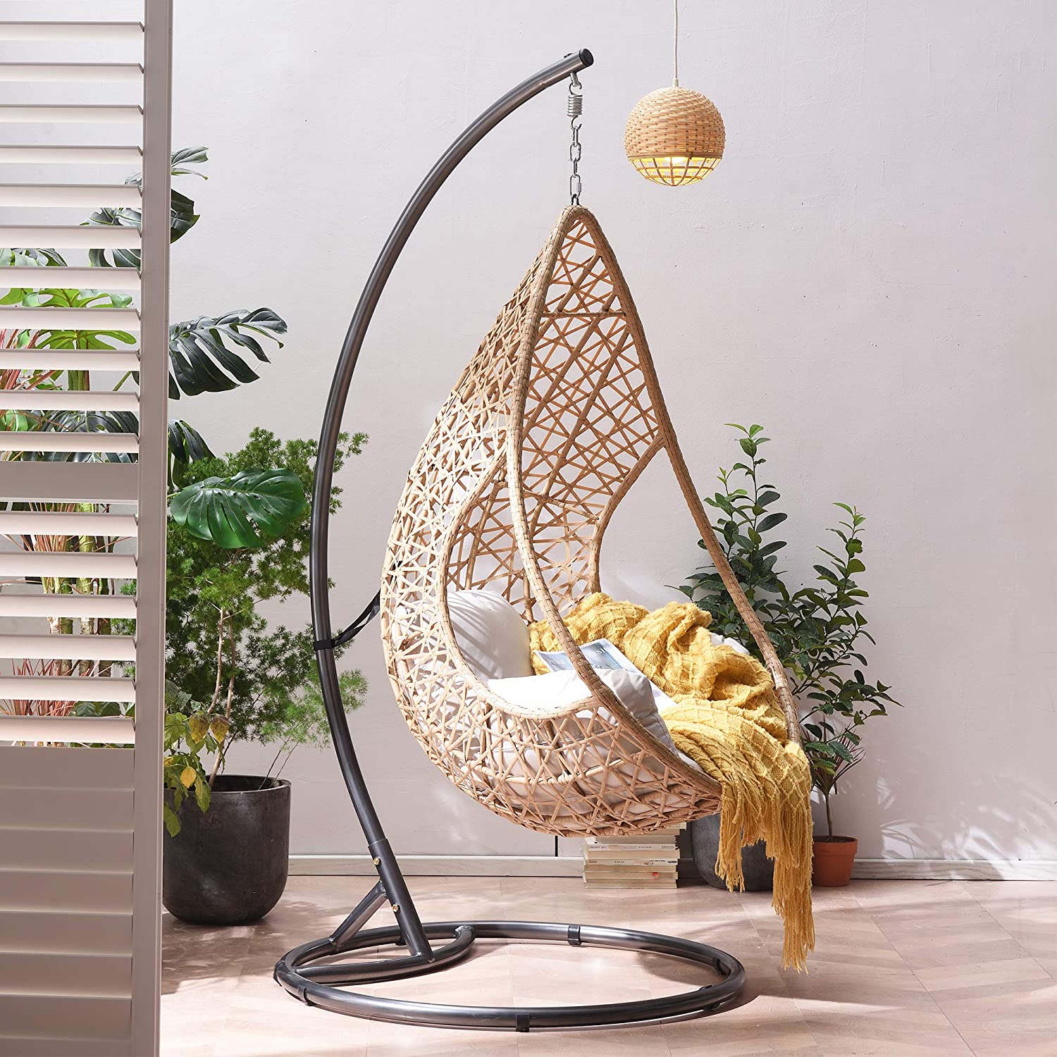 Indra Rattan Hanging Egg Chair - Image 3
