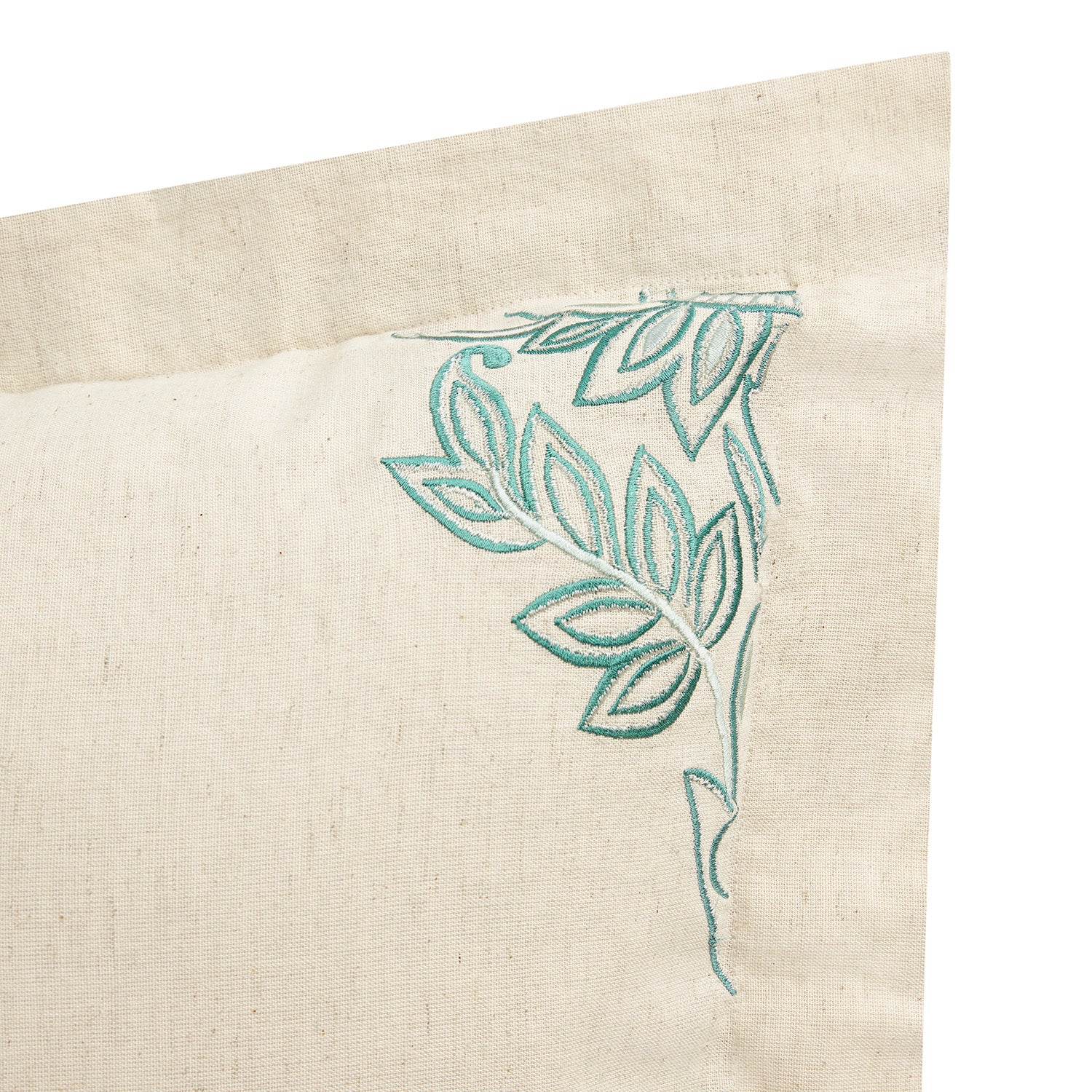 Isadora Teal Damask Embroidered Linen Blend Regular Pillowcases - Pair - Image 5