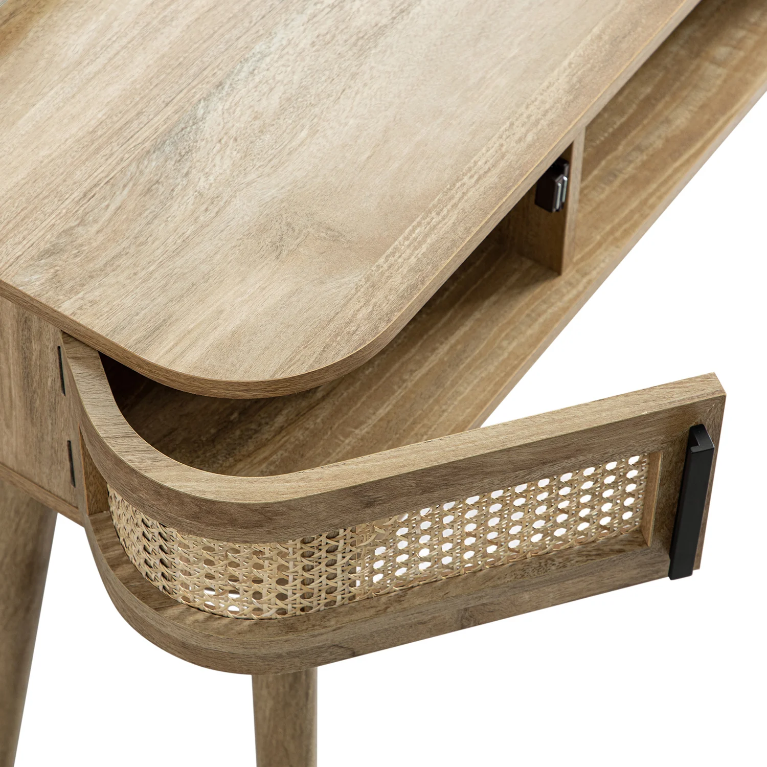 Izzy Curved Rattan Dressing Table, Natural - Image 14