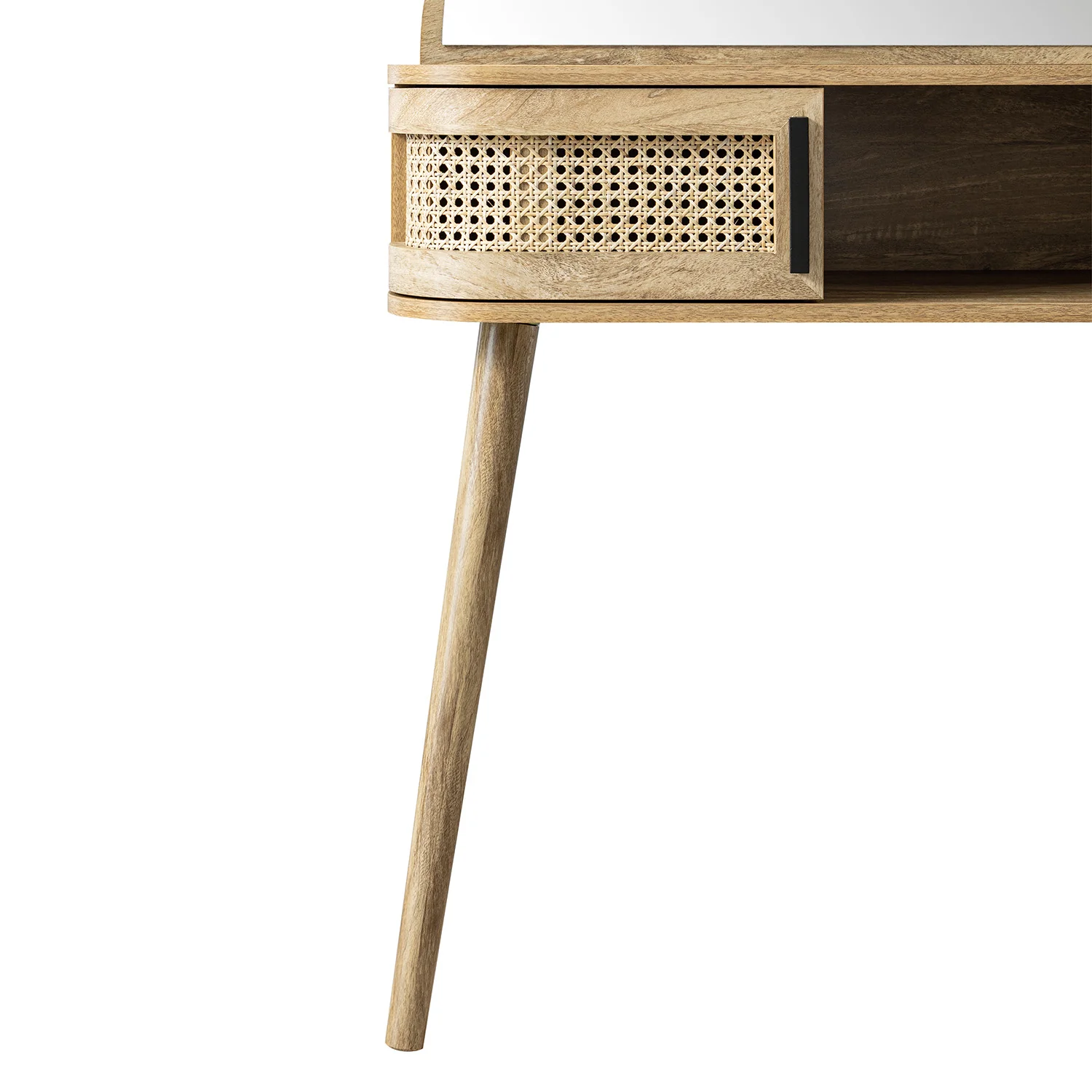 Izzy Curved Rattan Dressing Table, Natural - Image 15