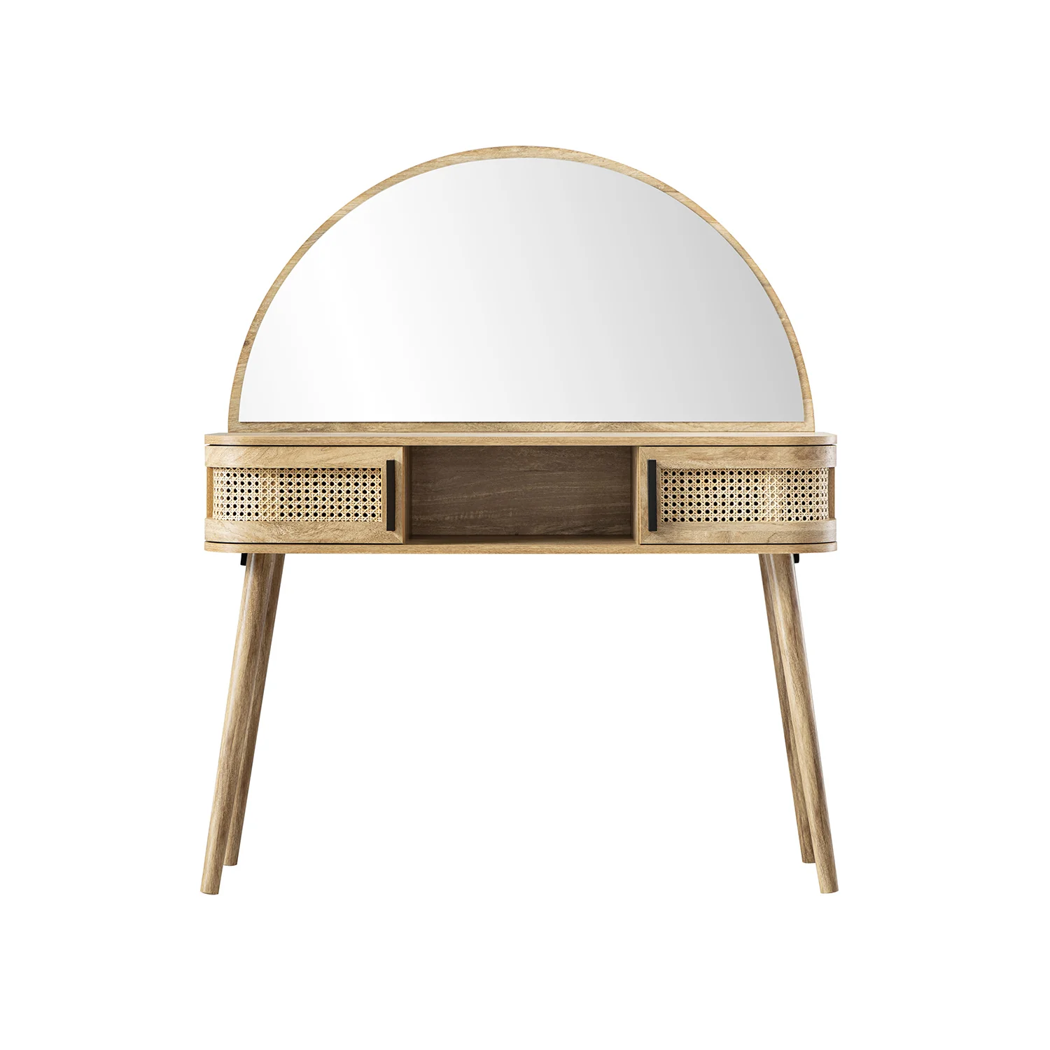Izzy Curved Rattan Dressing Table, Natural - Image 7