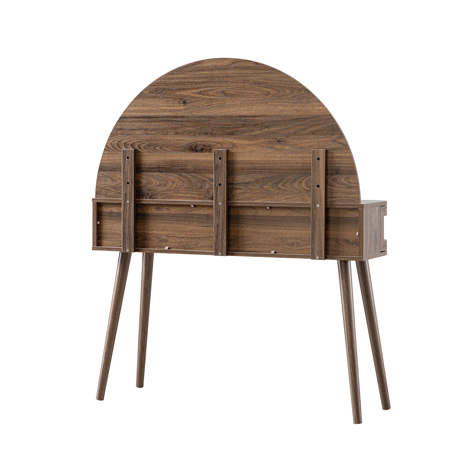 Izzy Curved Rattan Dressing Table, Walnut - Image 14