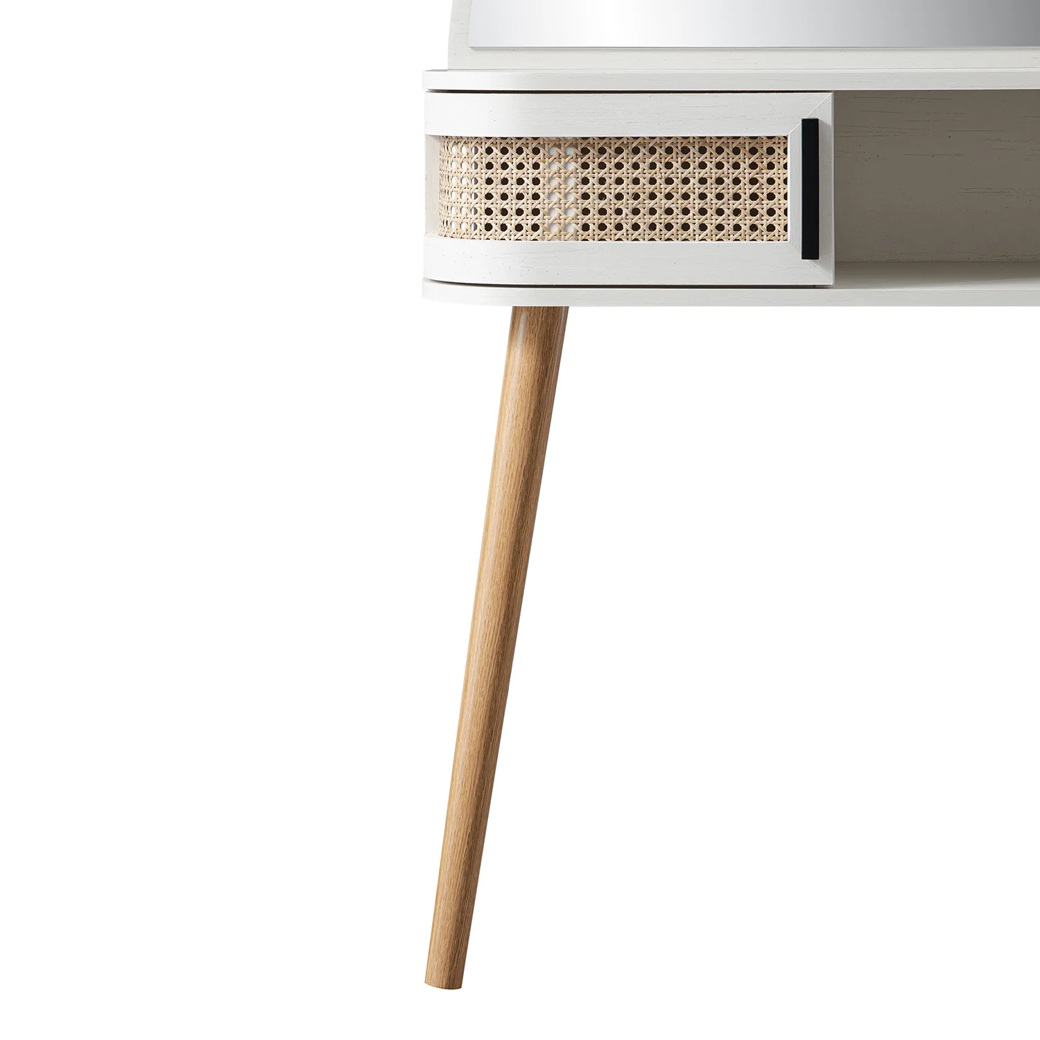 Izzy Curved Rattan Dressing Table, White - Image 16