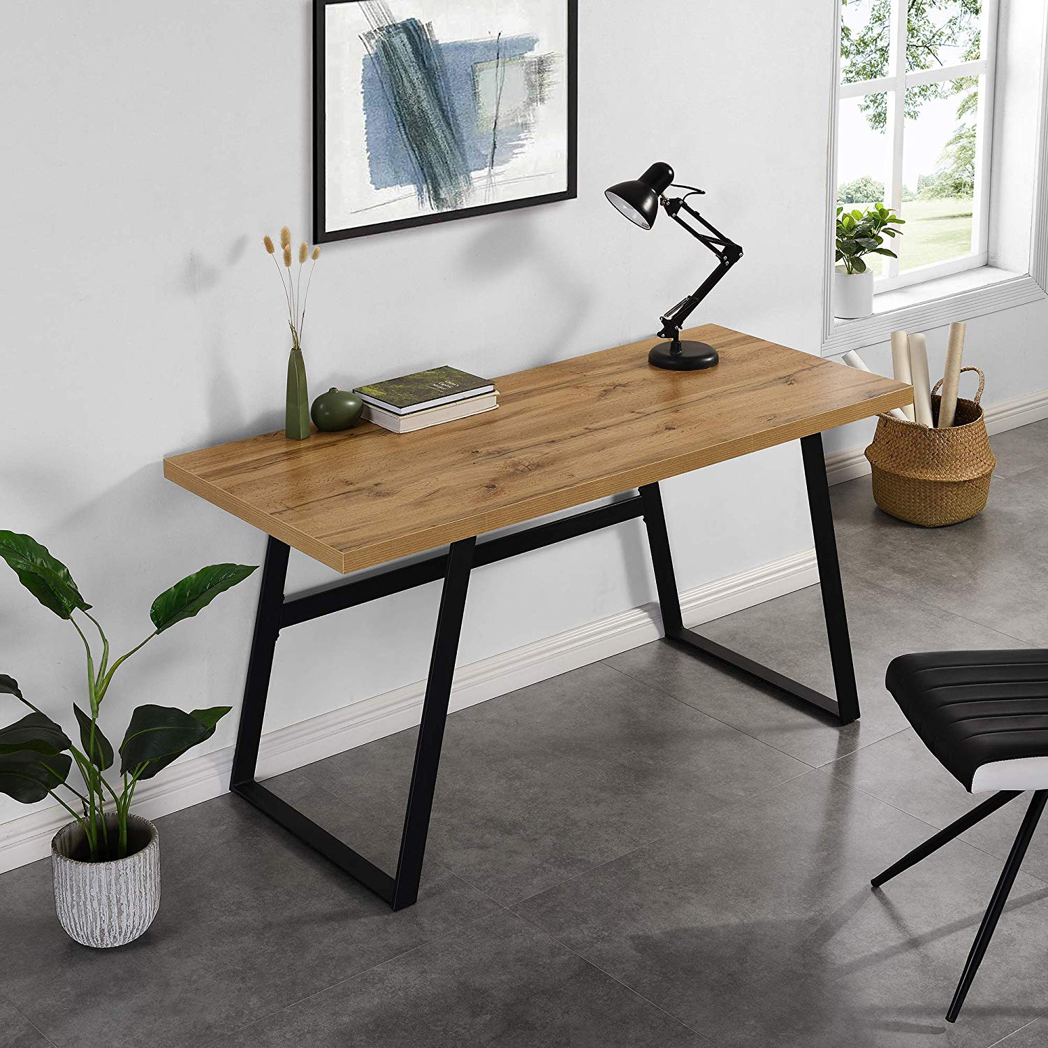 KLOTEN Oak Desk with Black Metal Legs - Image 3