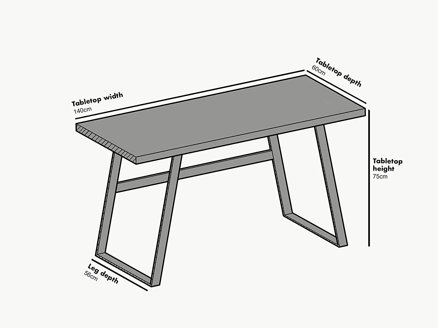 KLOTEN Oak Desk with Black Metal Legs - Image 6