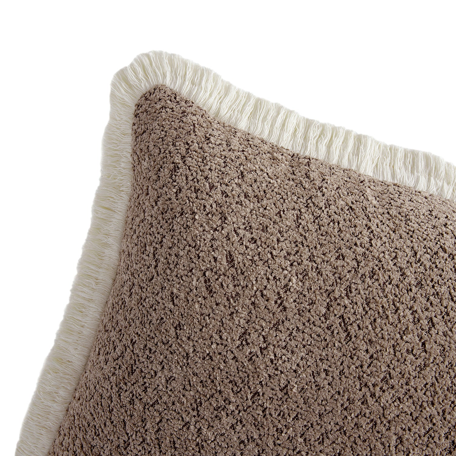 Kyra Mink Bouclé Fringed Rectangular Cushion - Image 3