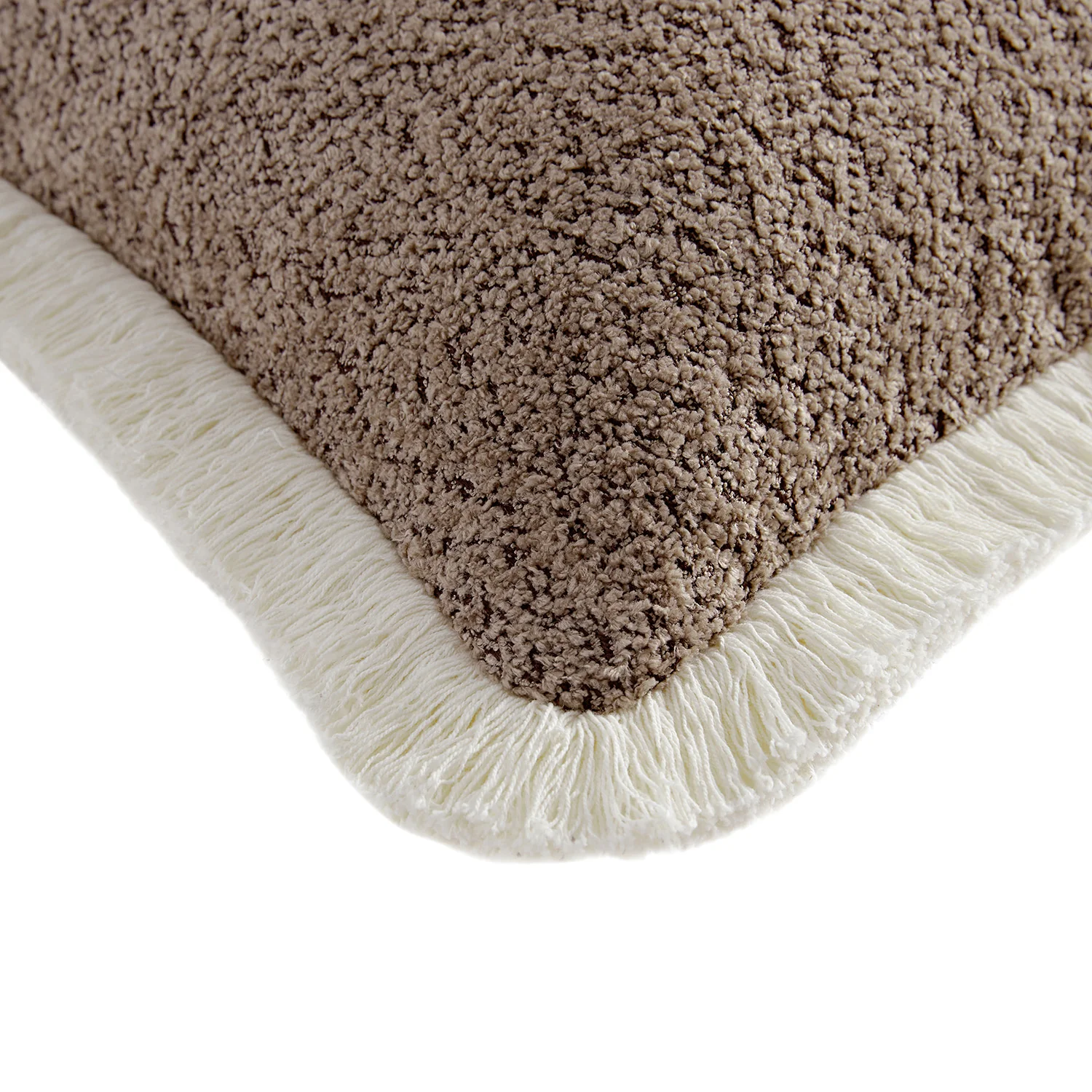Kyra Mink Bouclé Fringed Rectangular Cushion - Image 4