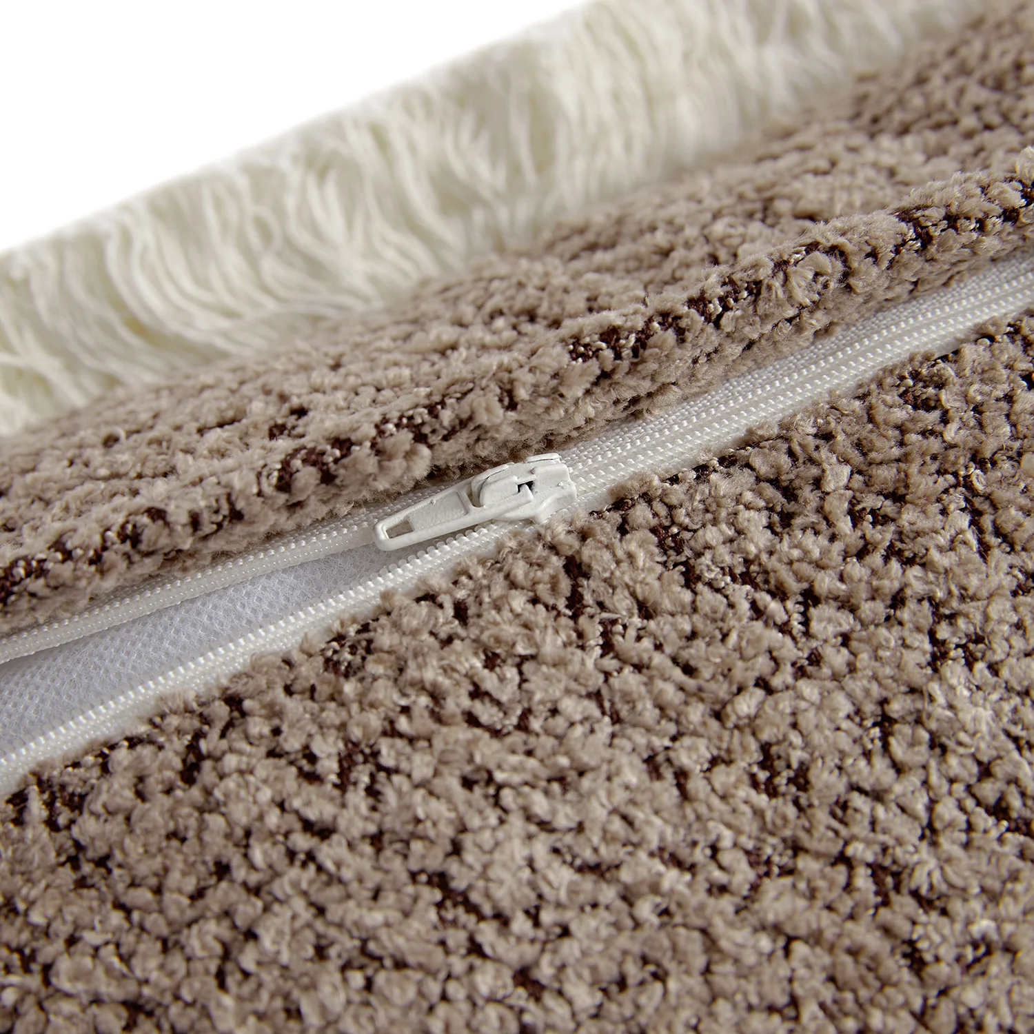 Kyra Mink Bouclé Fringed Rectangular Cushion - Image 5