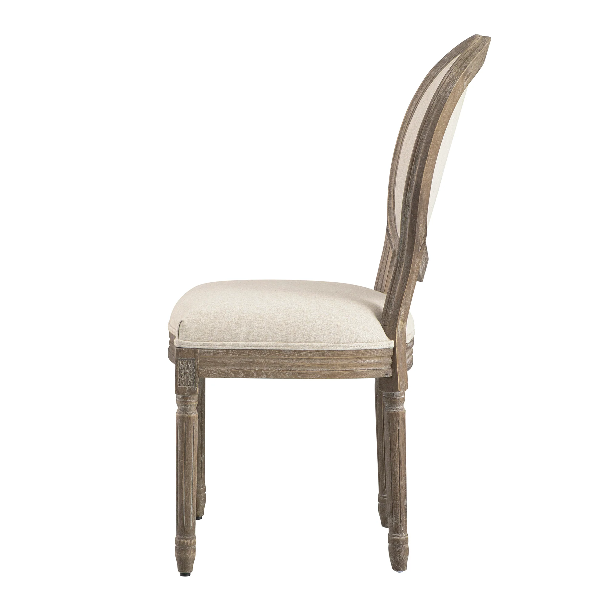 Lainston Set of 2 Classic Weathered Oak Dining Chairs, Oatmeal Brushed Fabric - Image 11