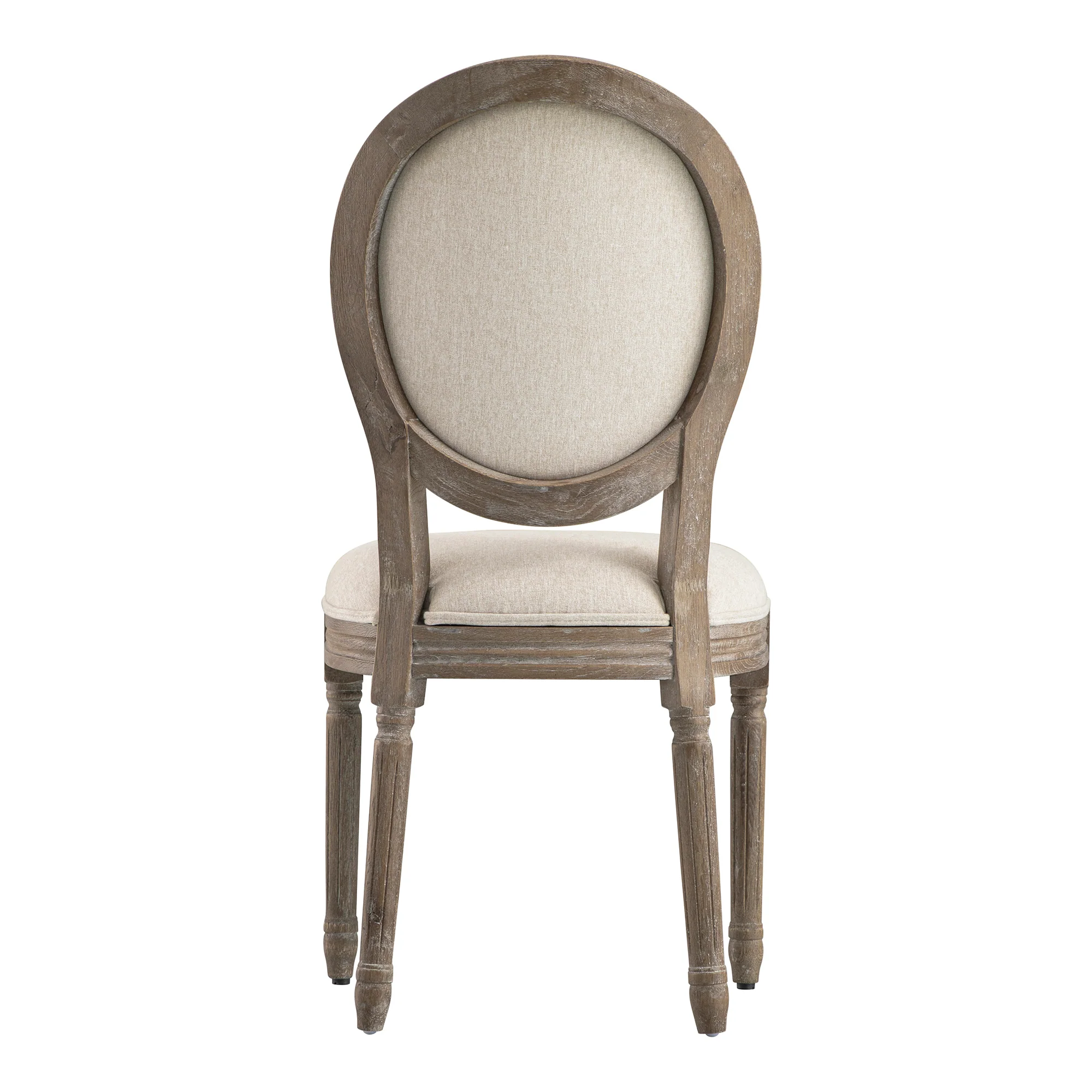 Lainston Set of 2 Classic Weathered Oak Dining Chairs, Oatmeal Brushed Fabric - Image 13