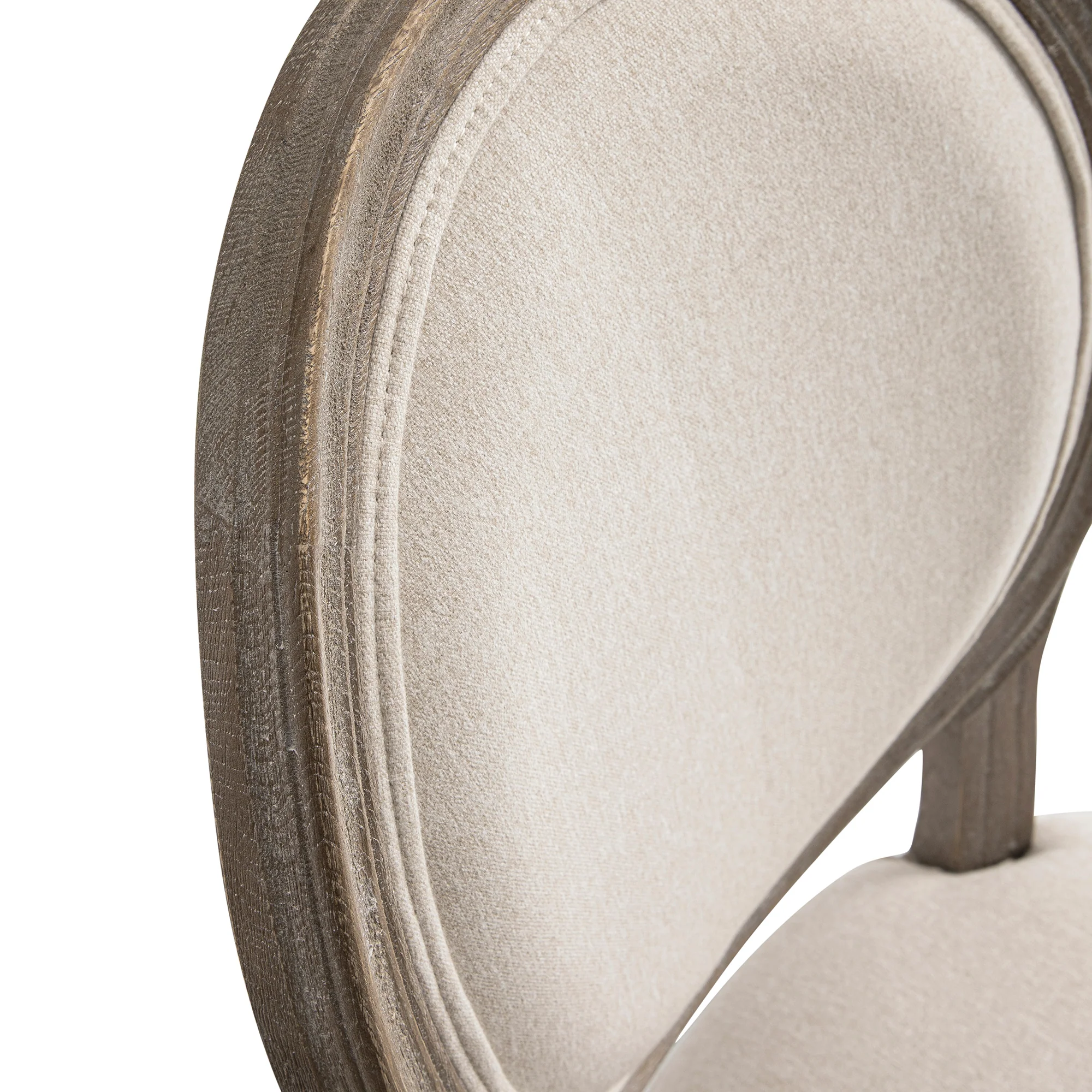 Lainston Set of 2 Classic Weathered Oak Dining Chairs, Oatmeal Brushed Fabric - Image 17