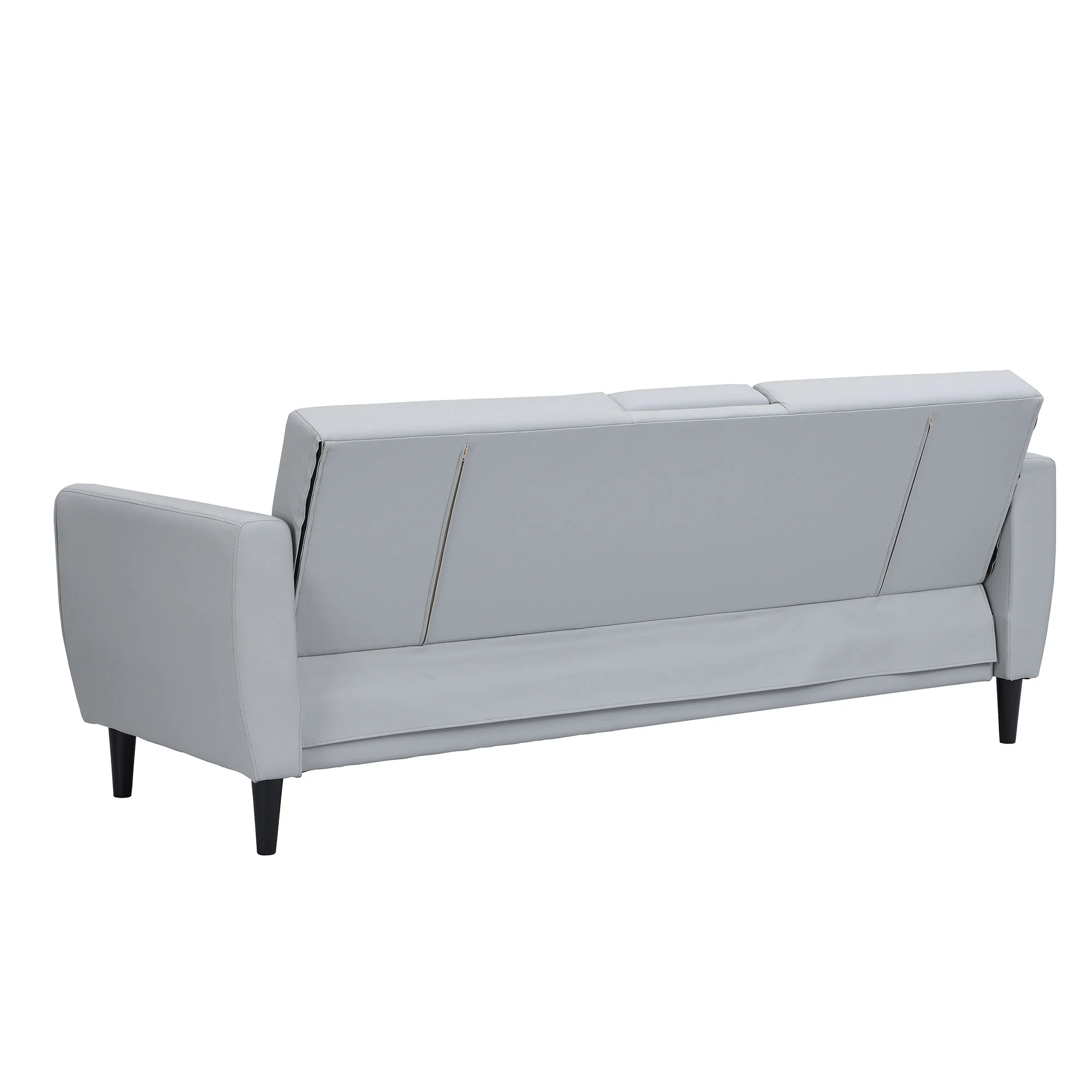 Latimer Grey Faux Leather 3-Seater Storage Sofa Bed - Image 13