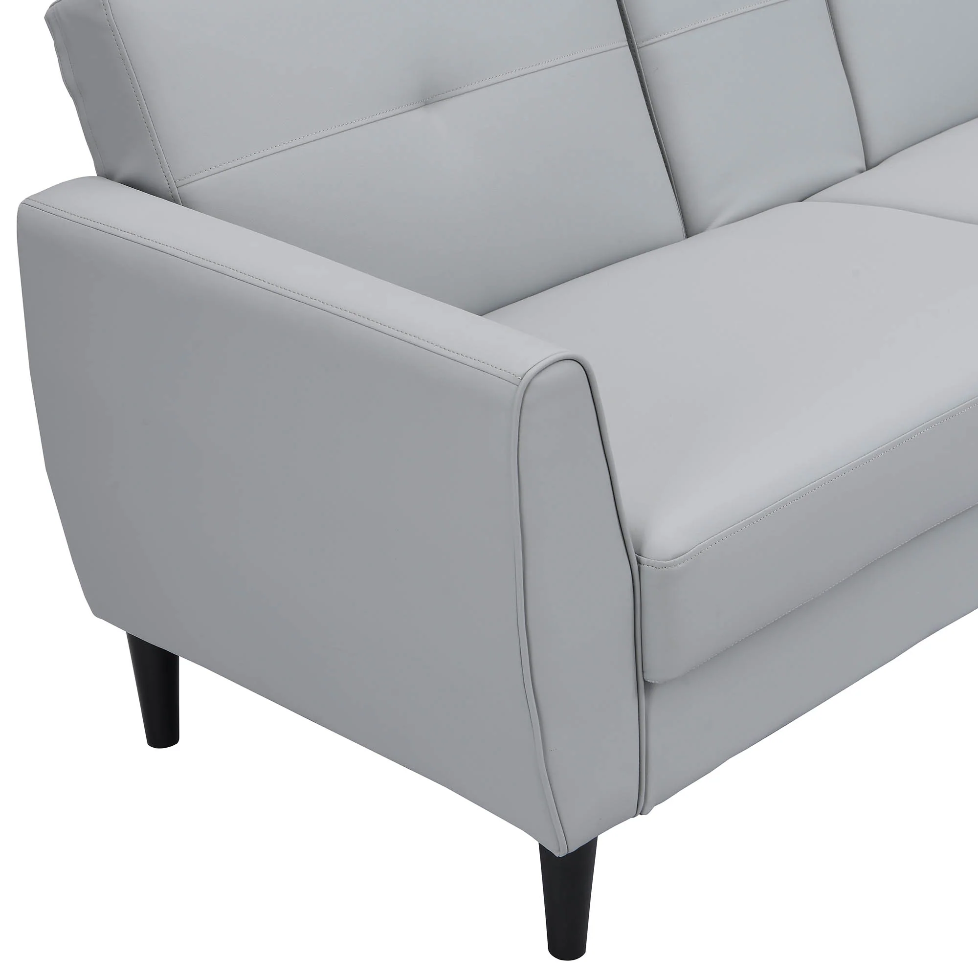 Latimer Grey Faux Leather 3-Seater Storage Sofa Bed - Image 15