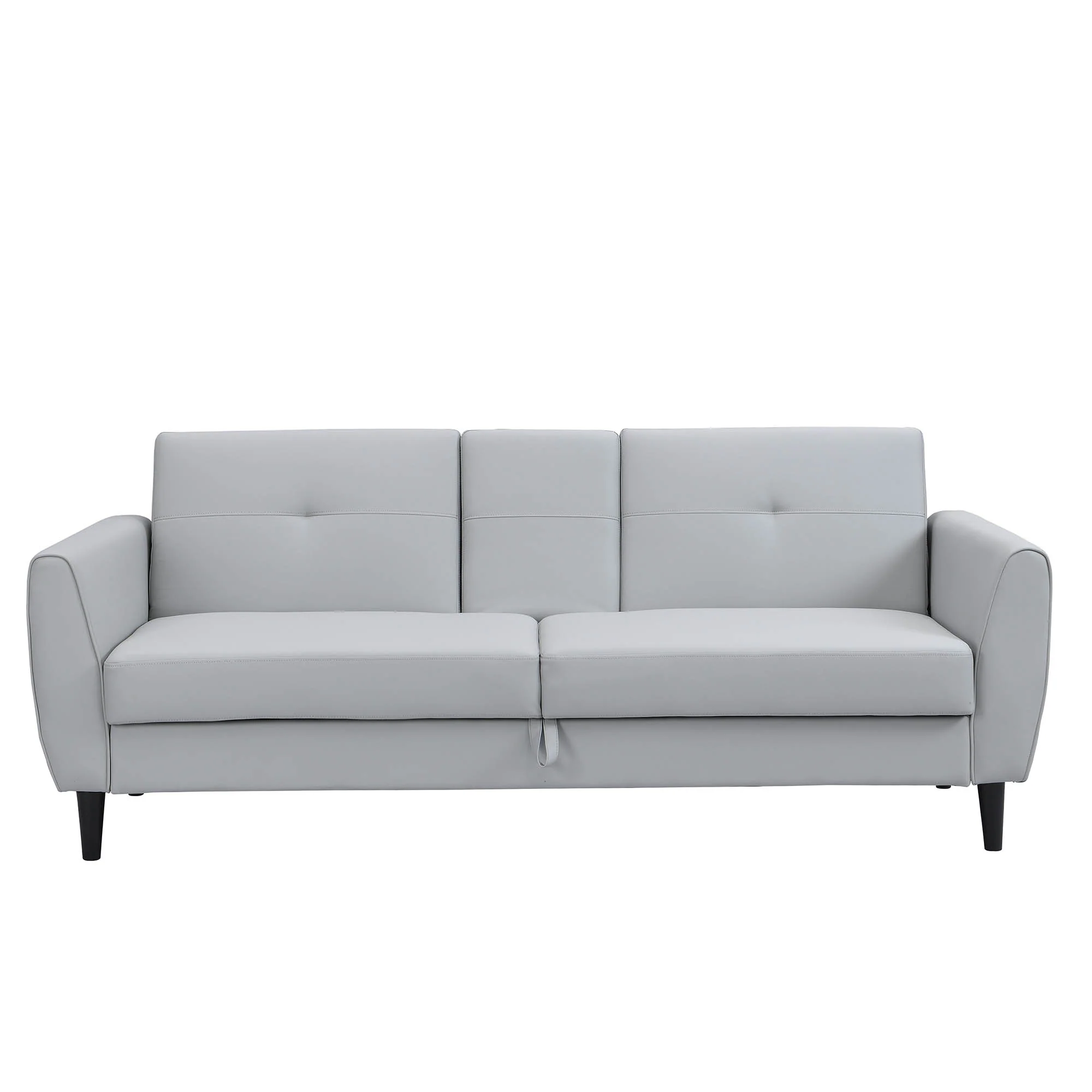 Latimer Grey Faux Leather 3-Seater Storage Sofa Bed - Image 5