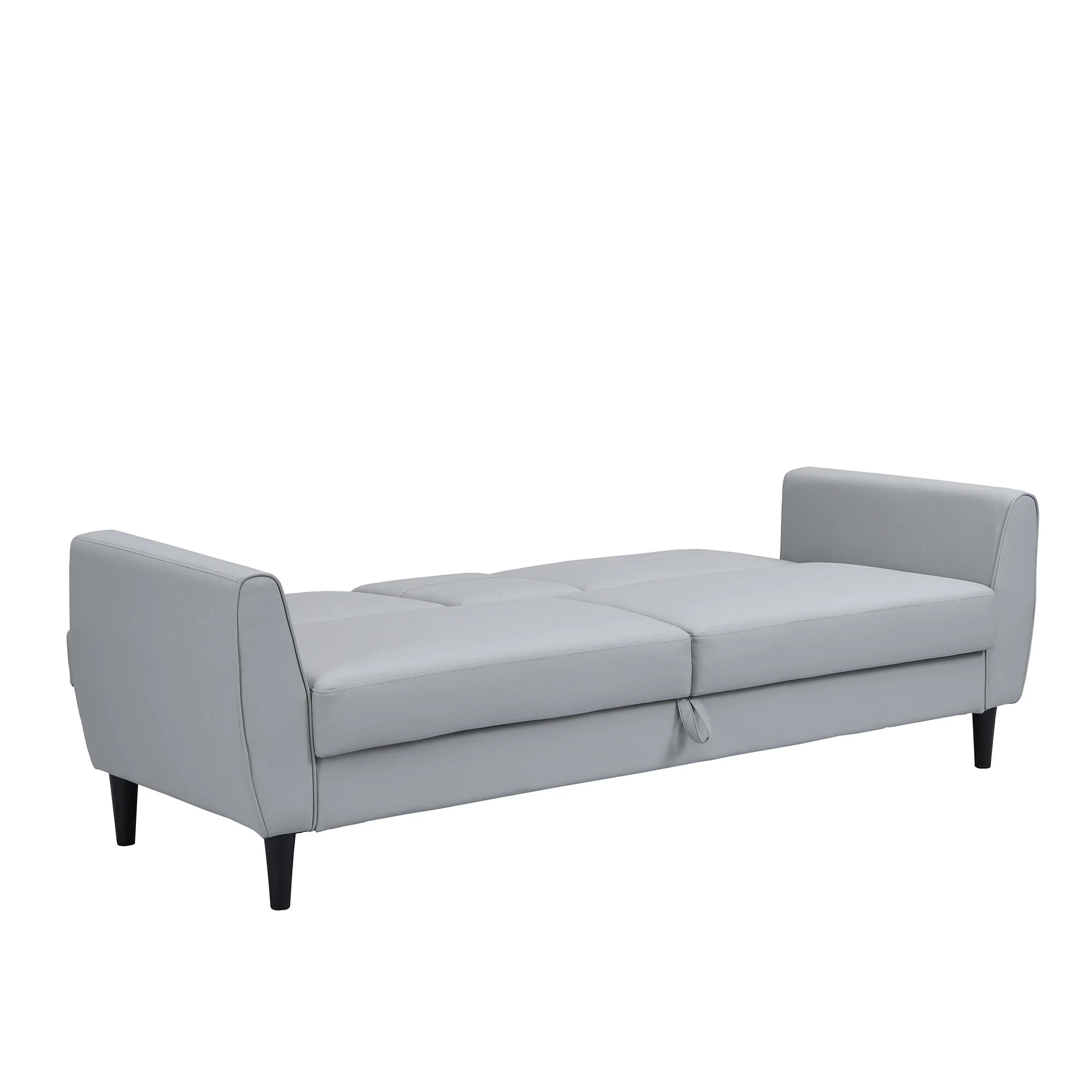 Latimer Grey Faux Leather 3-Seater Storage Sofa Bed - Image 9
