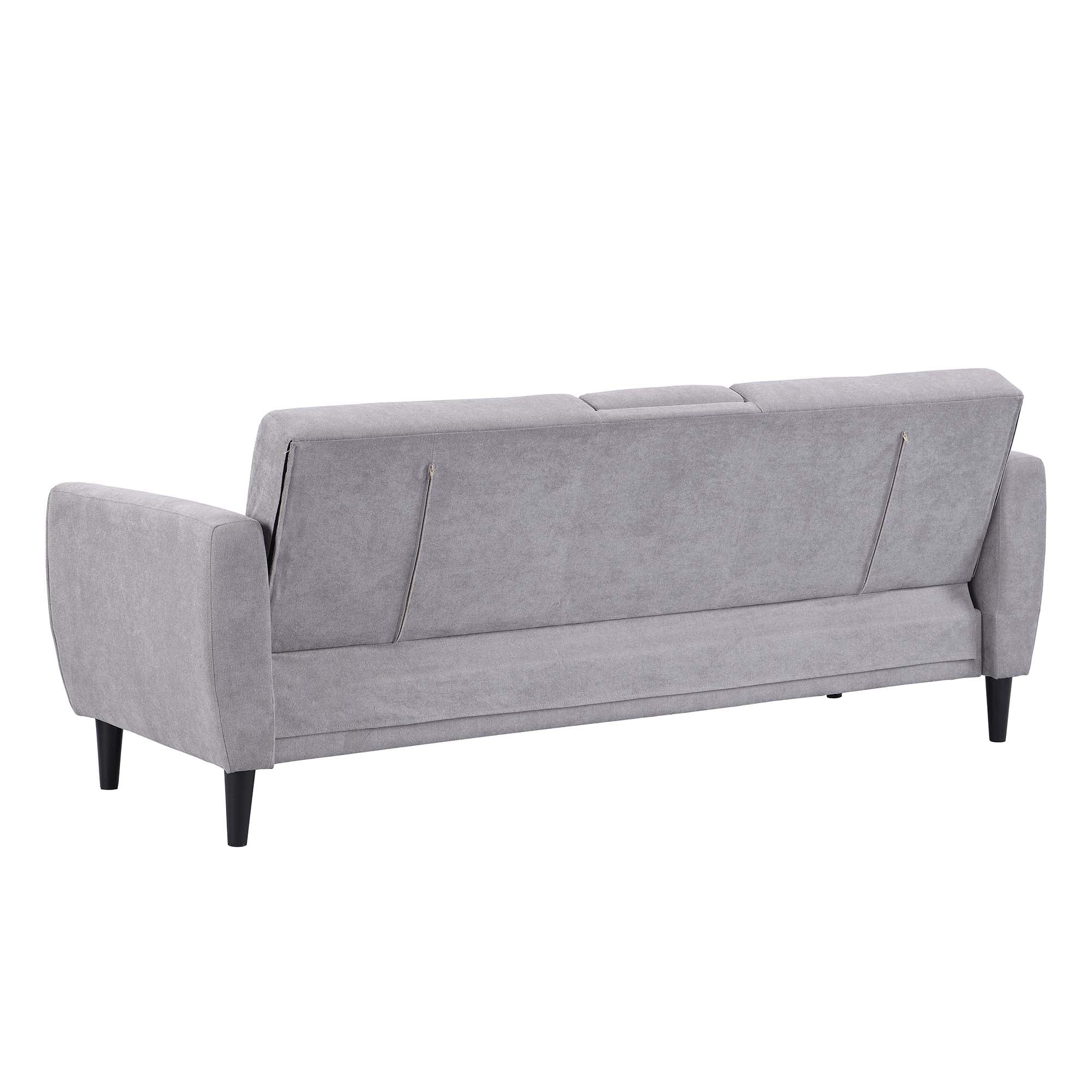 Latimer Light Grey Brushed Fabric 3-Seater Storage Sofa Bed - Image 14