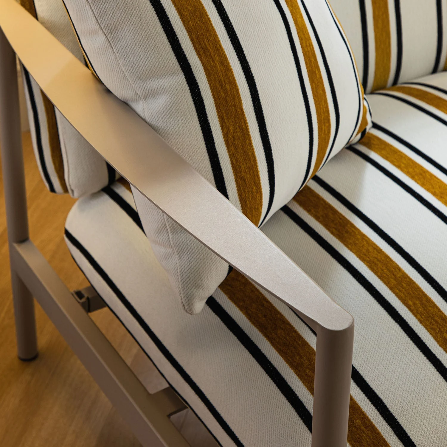 Linea Three Seater Sofa Bed, Amber Striped Chenille - Image 11