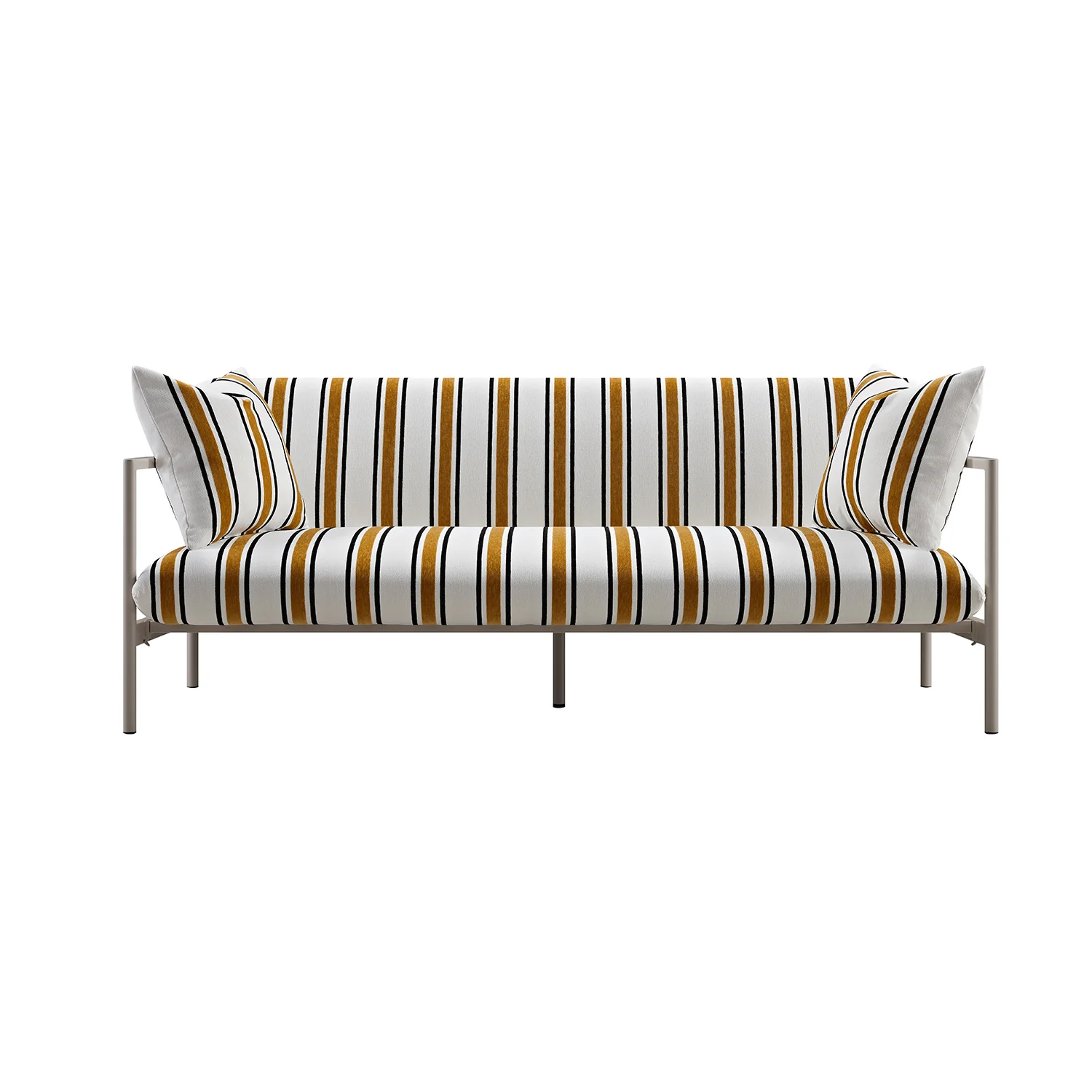 Linea Three Seater Sofa Bed, Amber Striped Chenille - Image 12