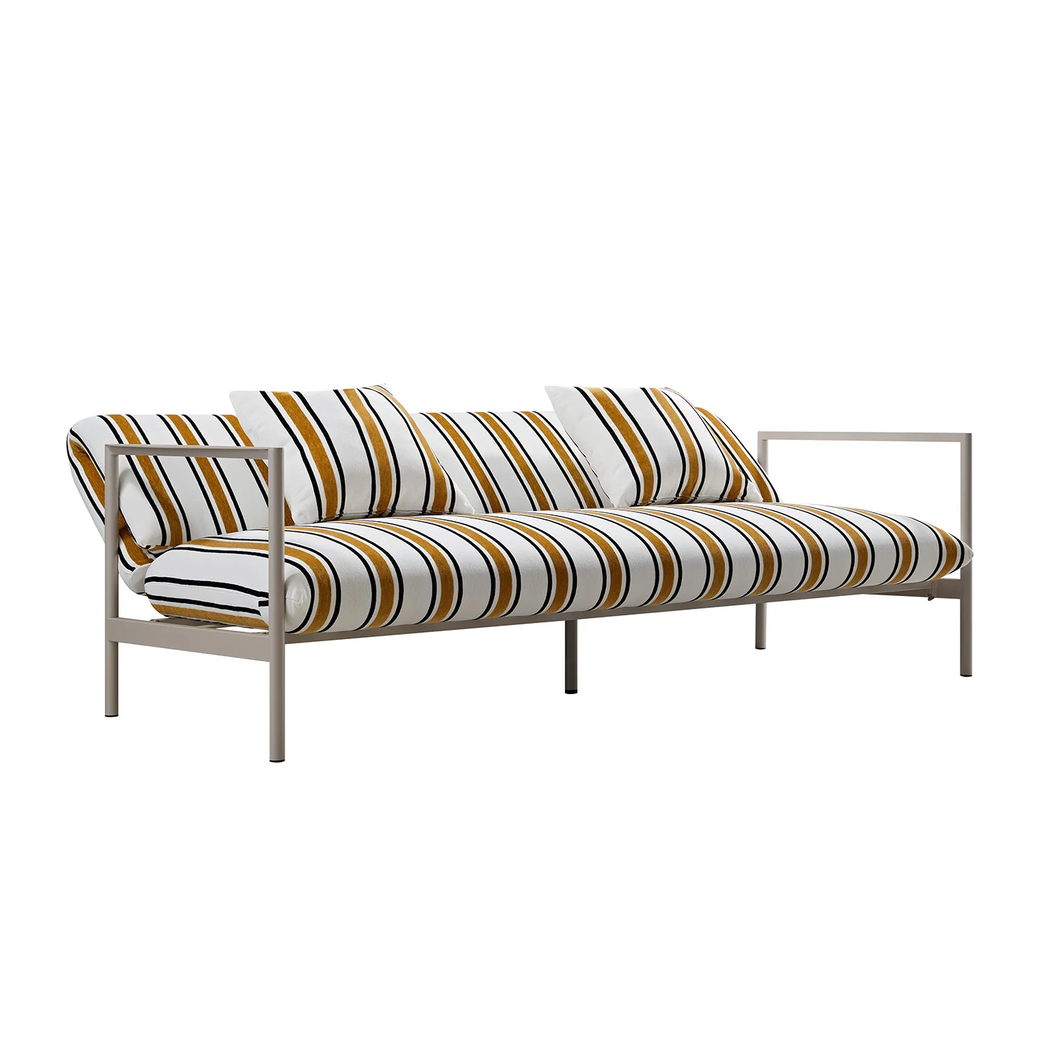 Linea Three Seater Sofa Bed, Amber Striped Chenille - Image 15