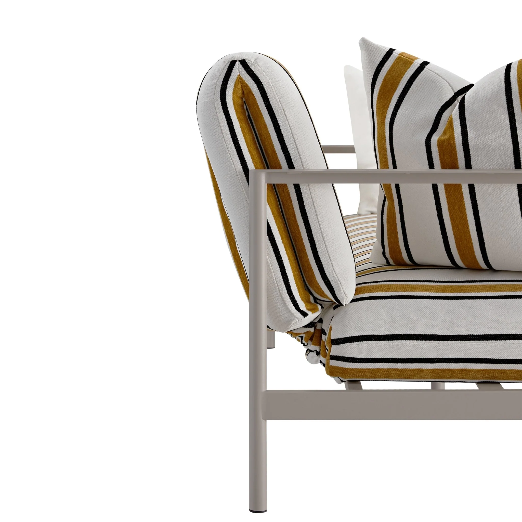 Linea Three Seater Sofa Bed, Amber Striped Chenille - Image 21