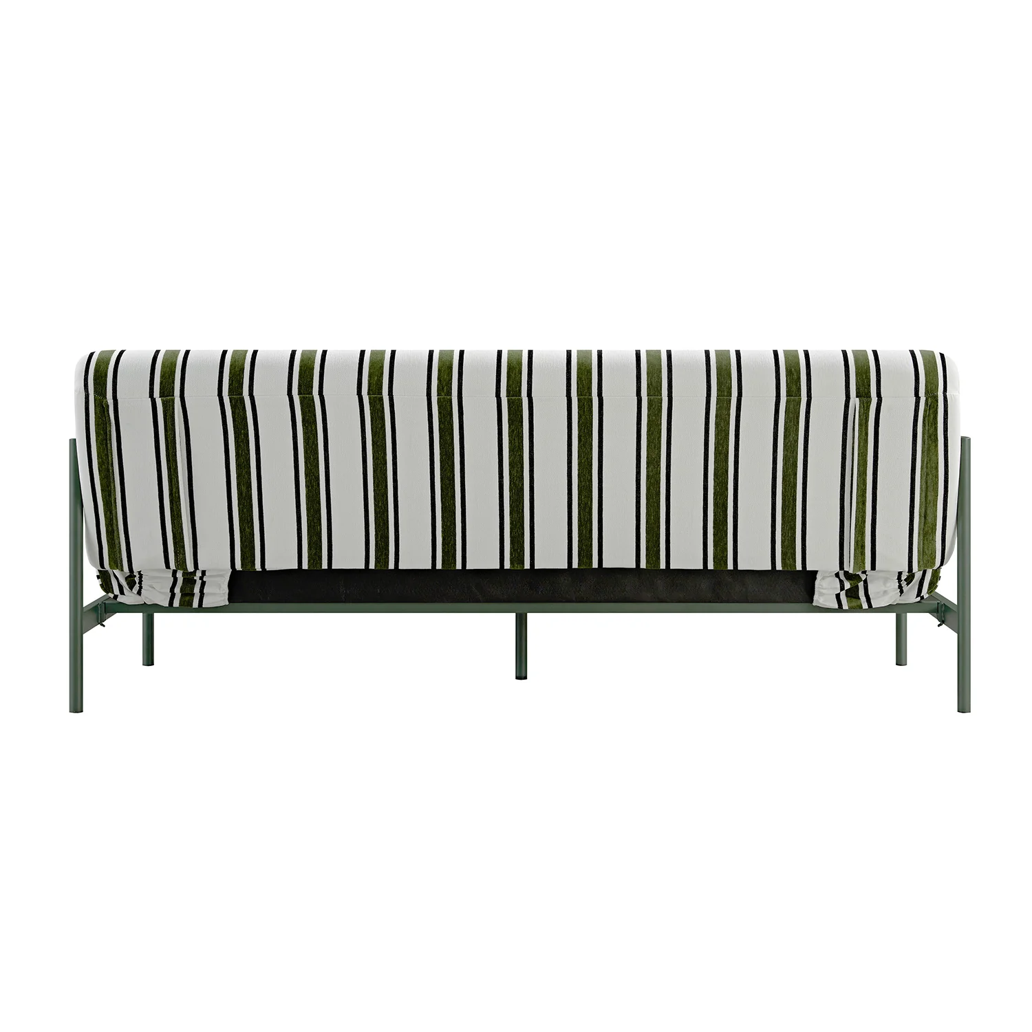 Linea Three Seater Sofa Bed, Forest Green Striped Chenille - Image 10