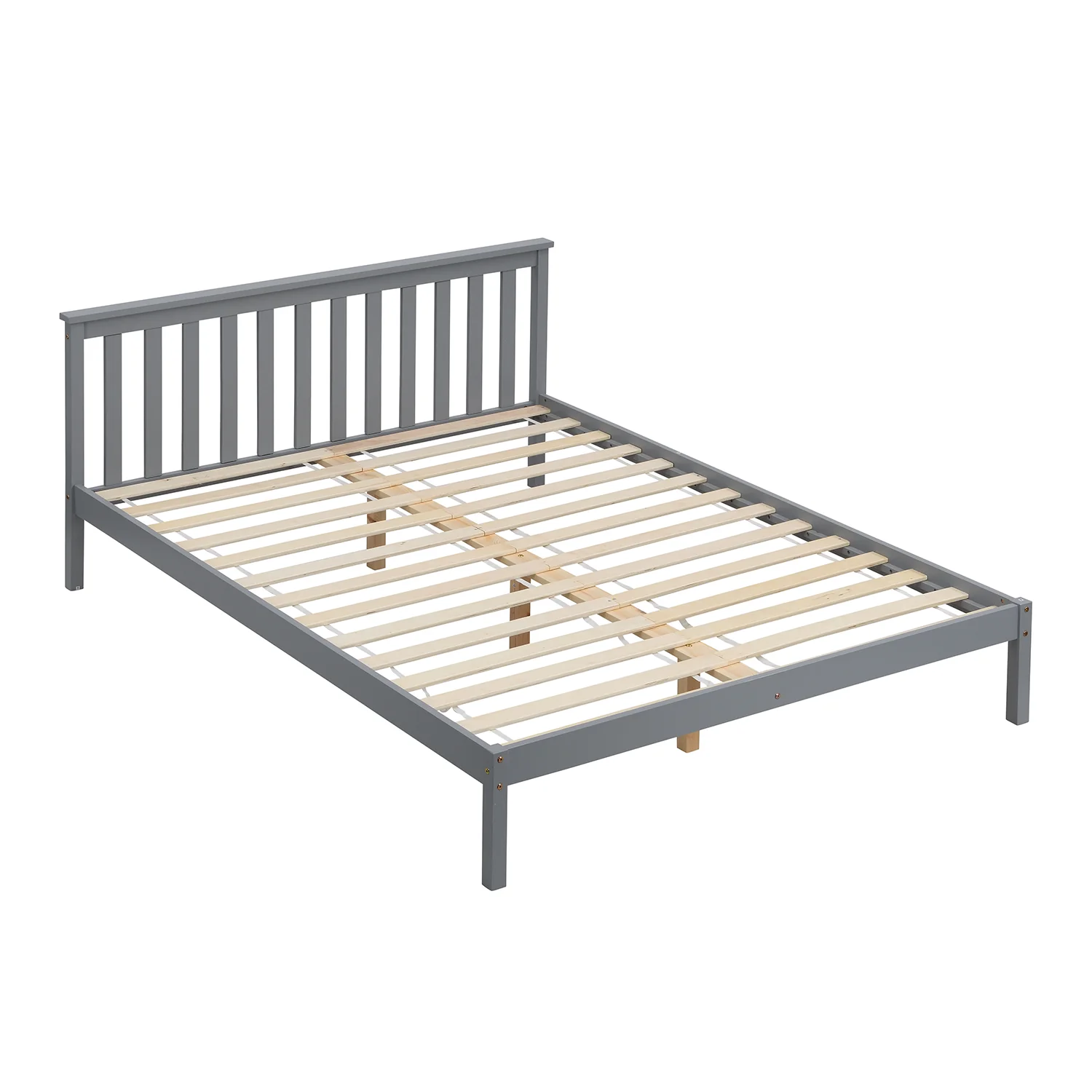 Linnelle Solid Wood Bed Frame in Grey - Image 3