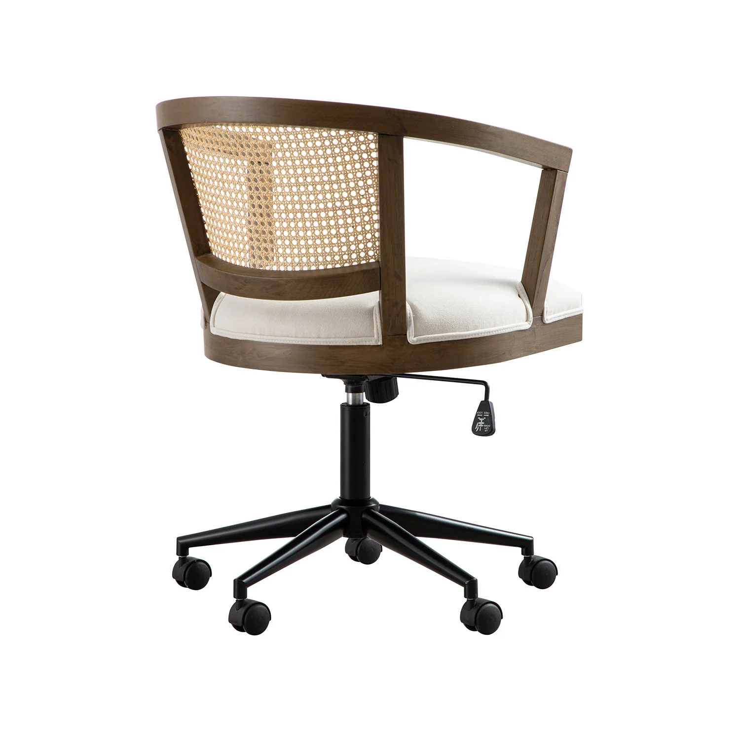 Lucia Natural Cane Swivel Desk Chair, Silver Oak - Image 5