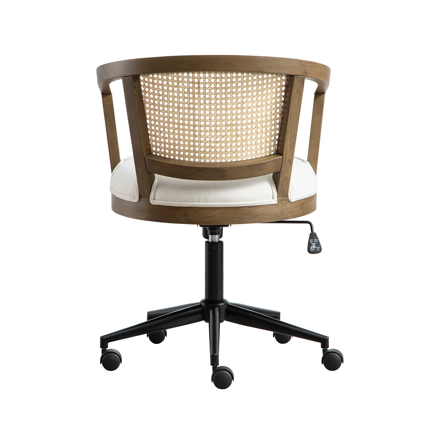 Lucia Natural Cane Swivel Desk Chair, Silver Oak - Image 6